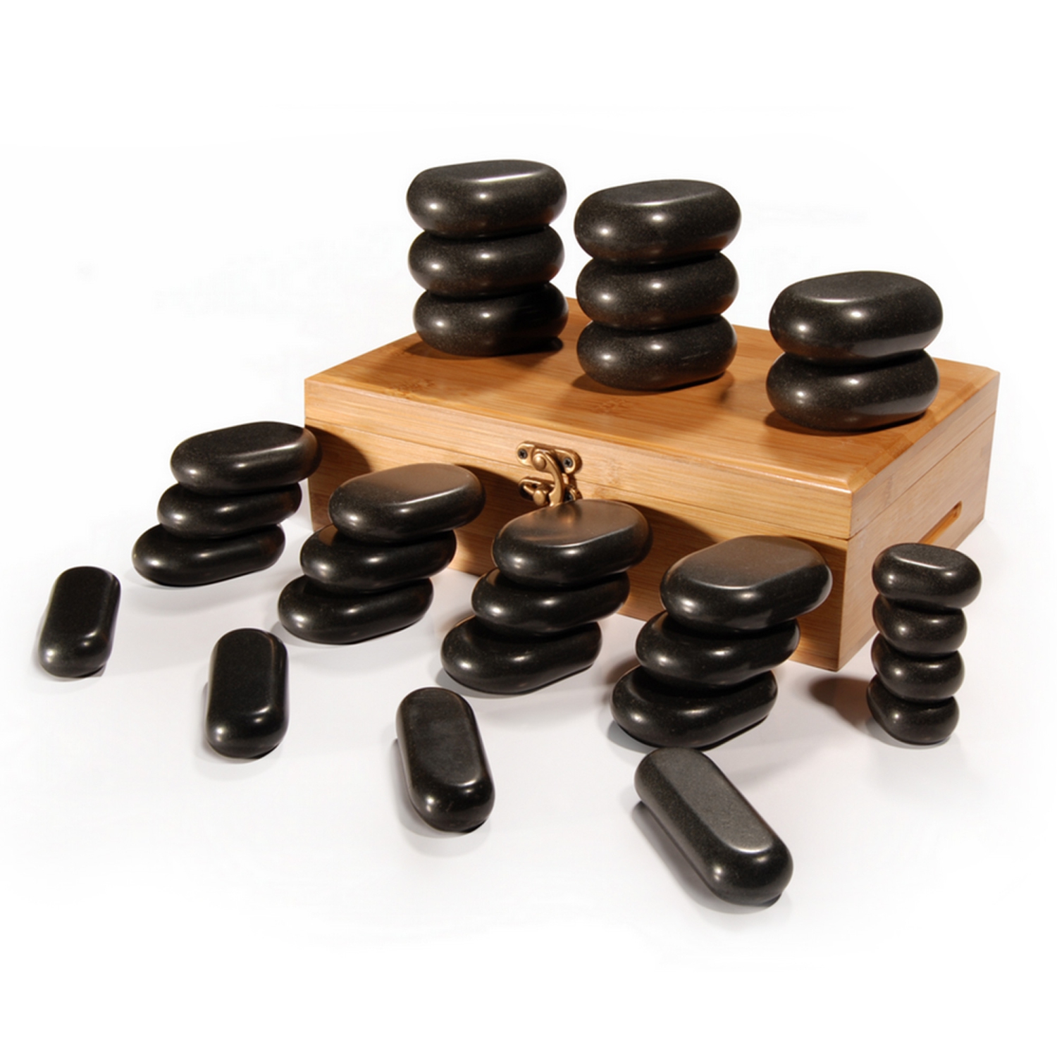 Master Massage 28-Piece Hot Stone Set – Basalt Rocks for Professional & Home Spa Therapy, Healing & Pain Relief