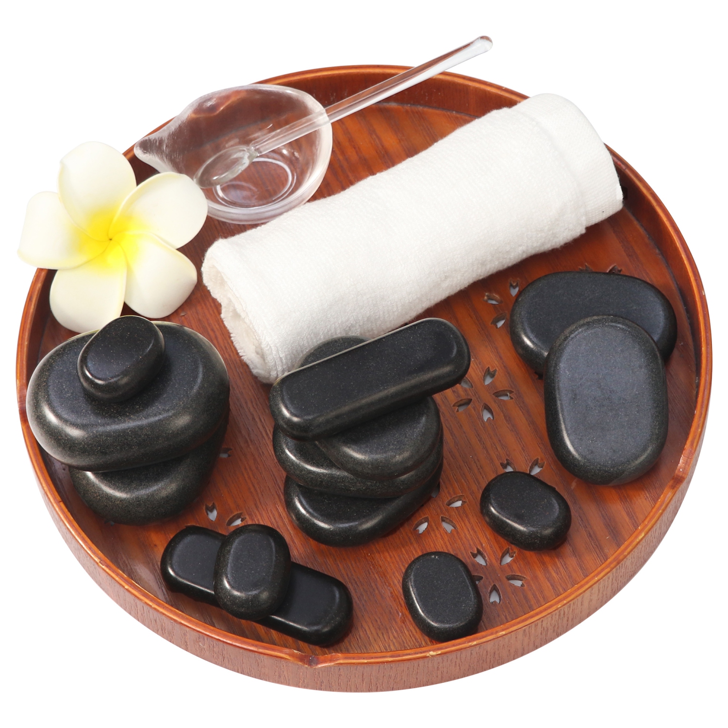 Master Massage 28-Piece Hot Stone Set – Basalt Rocks for Professional & Home Spa Therapy, Healing & Pain Relief
