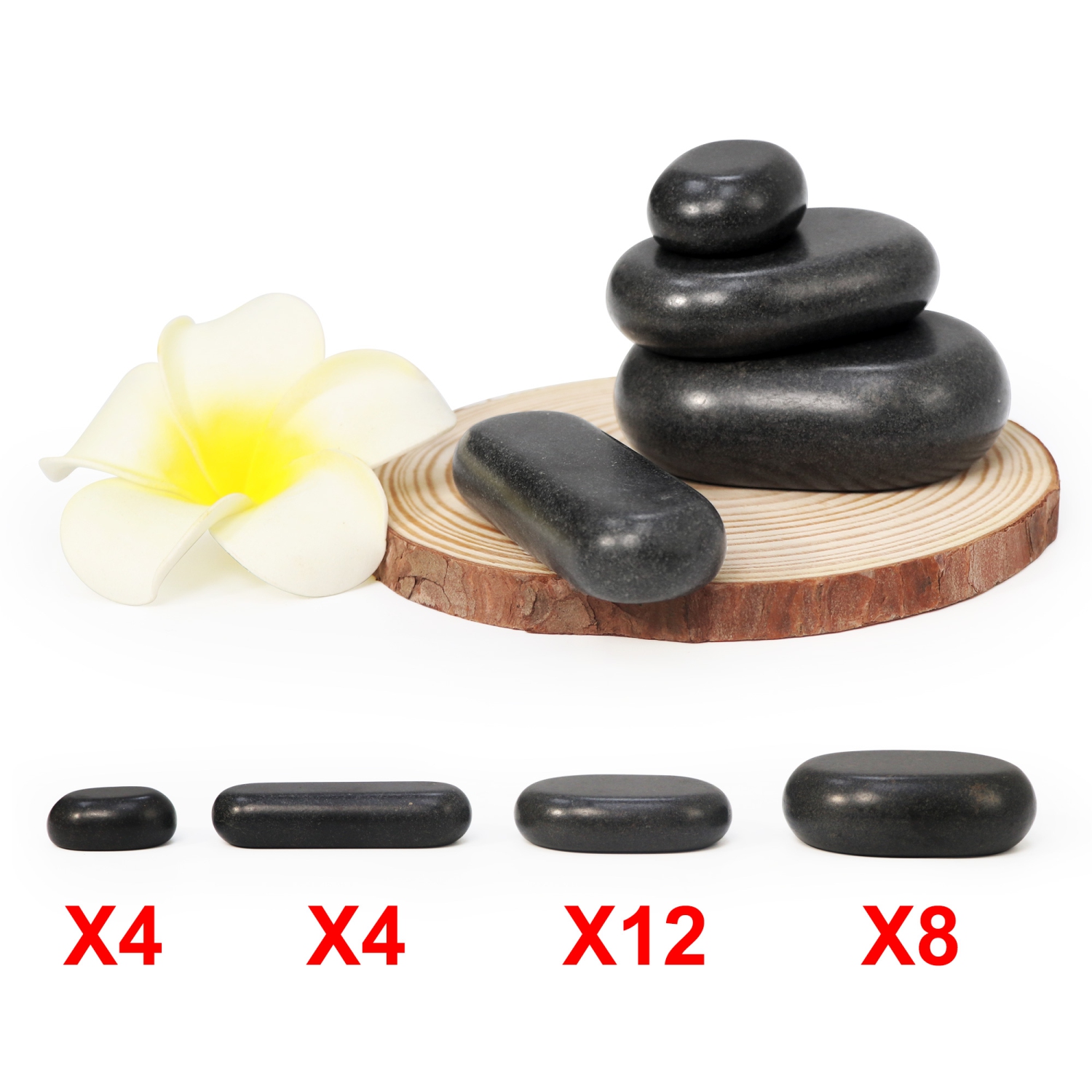 Master Massage 28-Piece Hot Stone Set – Basalt Rocks for Professional & Home Spa Therapy, Healing & Pain Relief