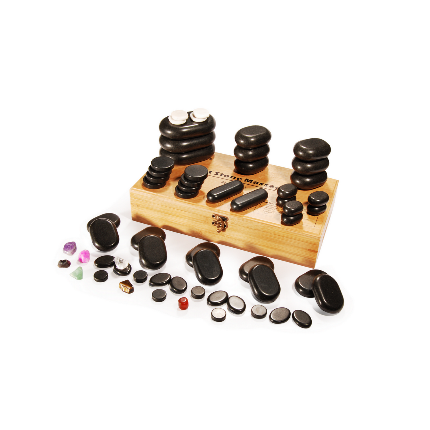 Ensemble de massage de luxe 60 pièces Hot Stone de Master massage avec 7 Chakra
