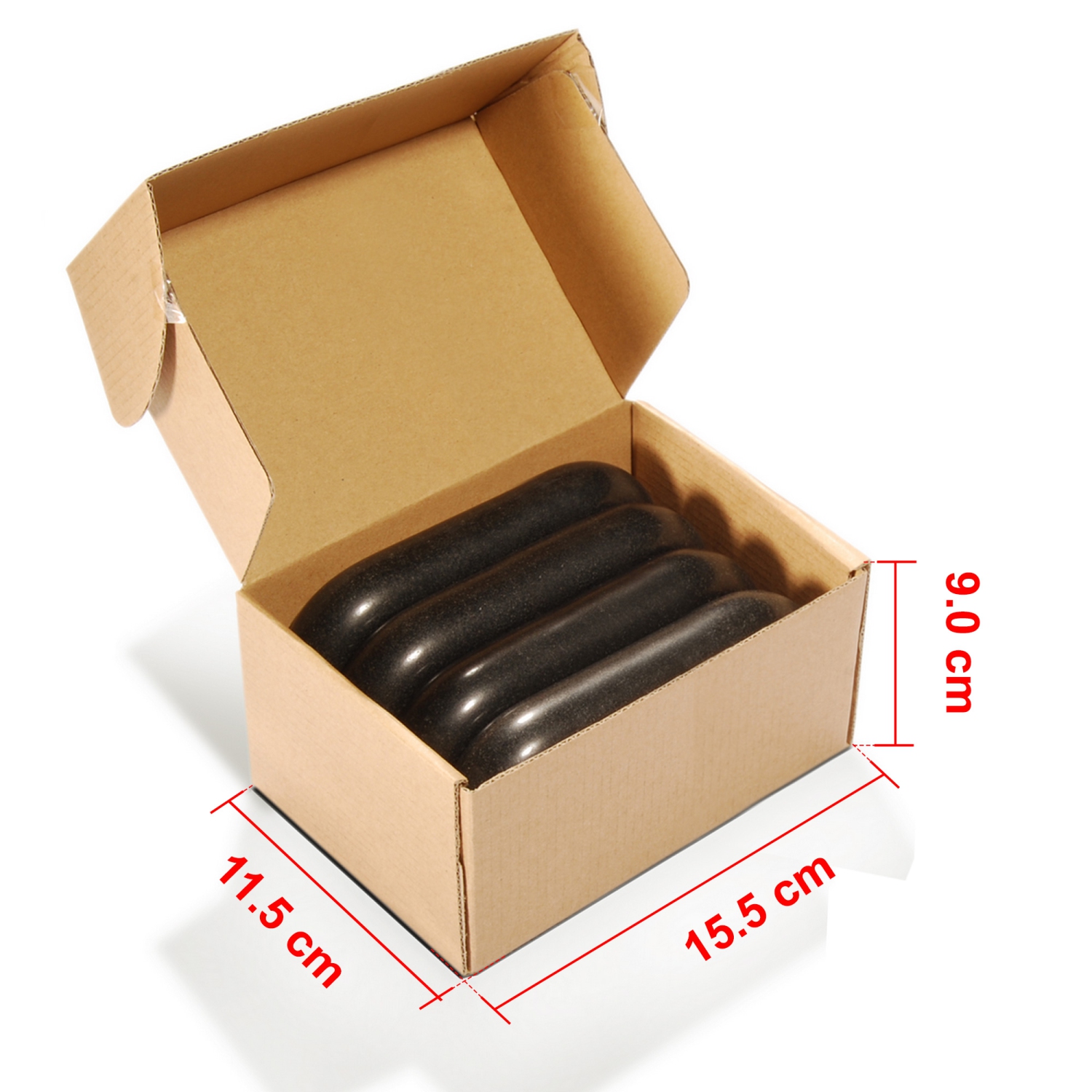 MASTER Massage 4 pièces TTG Gros massage ovale basalte massage pierre chaude ensemble pierre chaude - 15 cm x 8,6 cm x