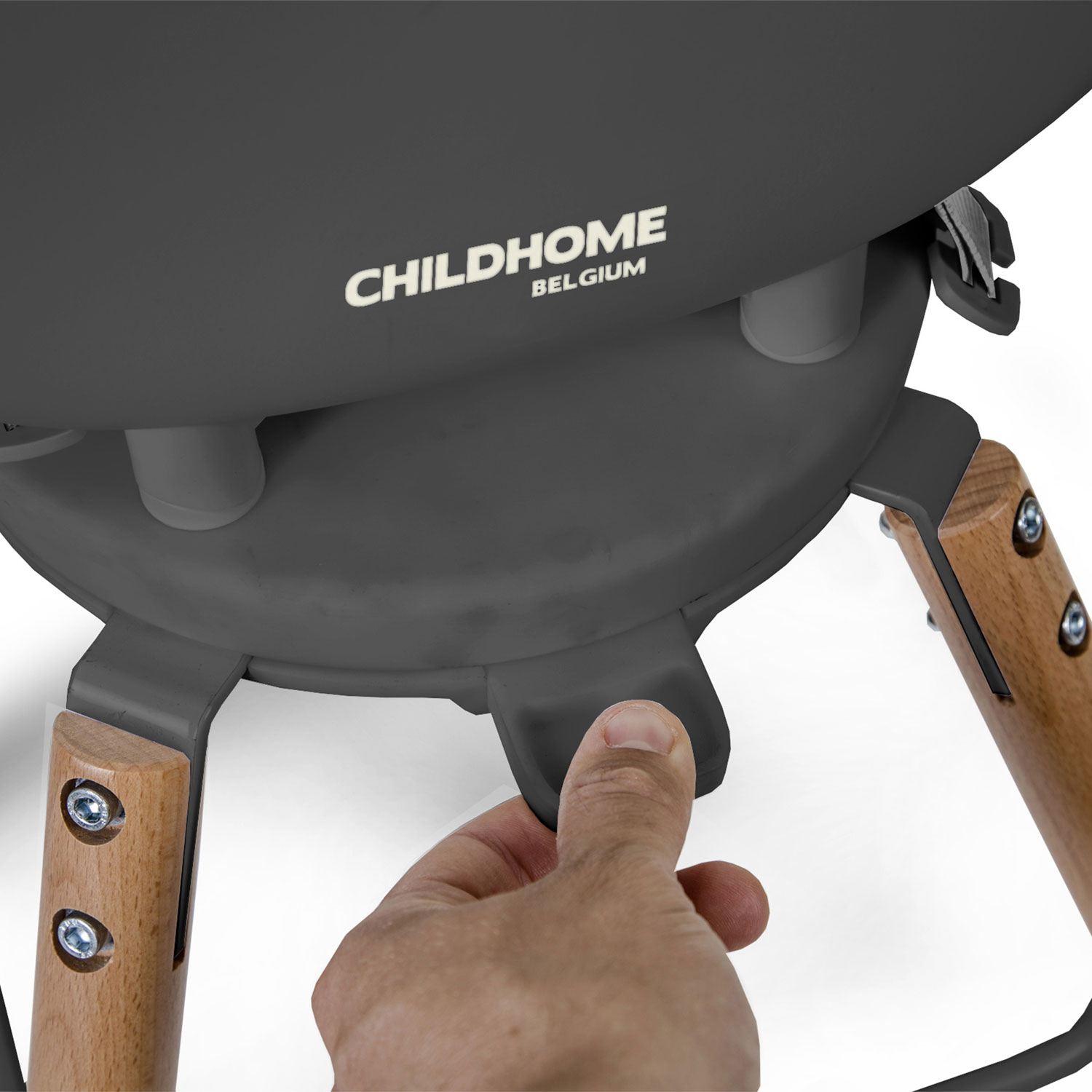 Childhome Evolu One.80° Convertible High Chair with Tray - Anthracite