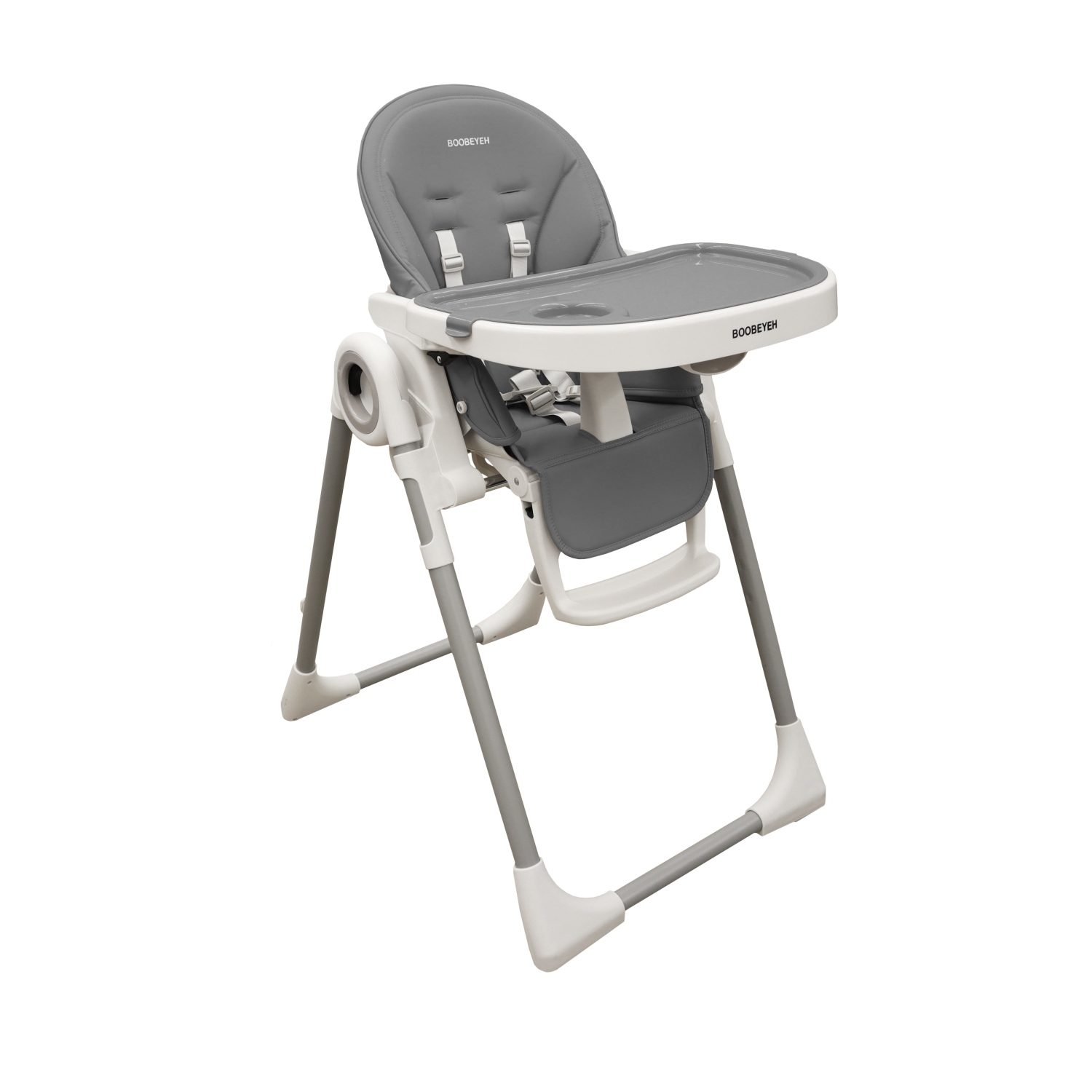 Chaise haute pliable pour bébé h2 de Boobeyeh, Fortisimo, gris foncé