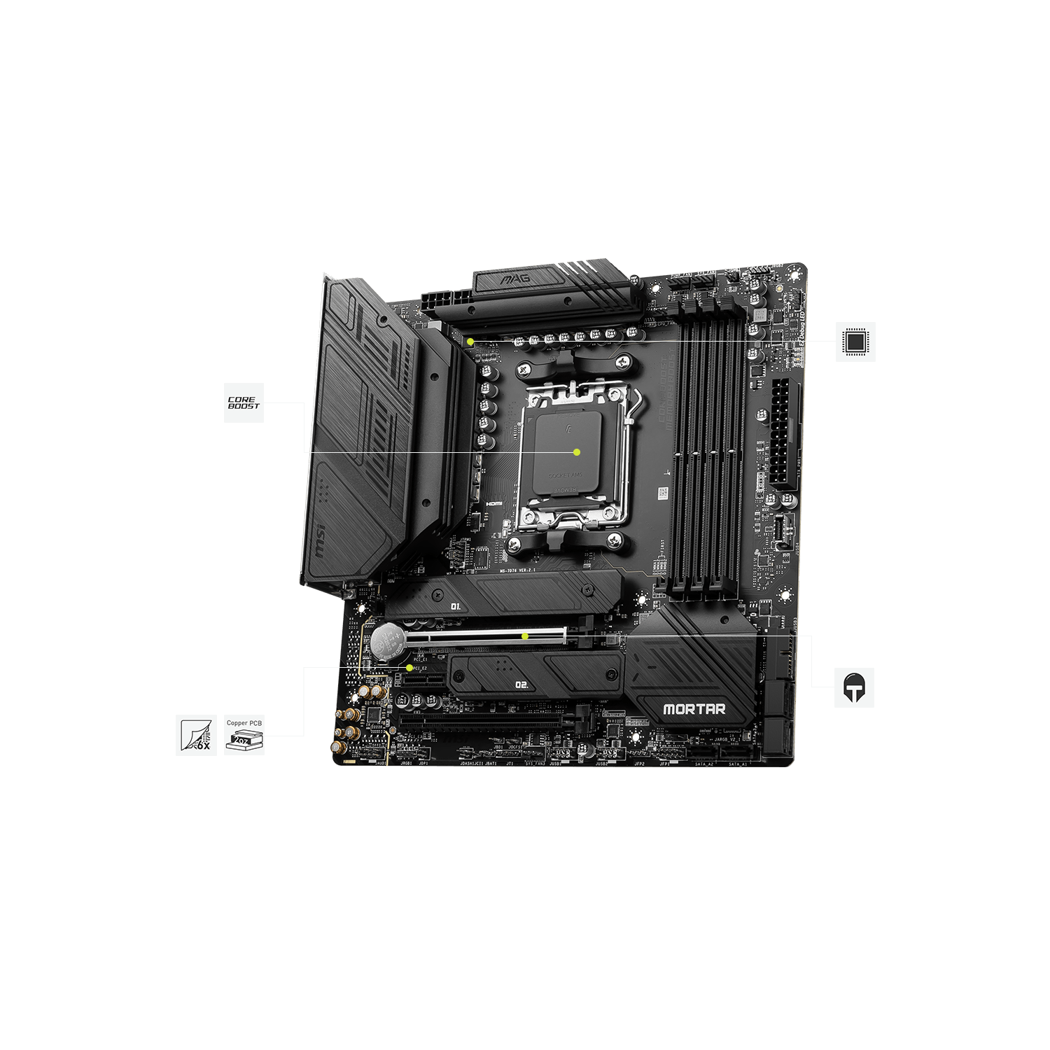 MSI MAG B650M Mortar WiFi Gaming Motherboard