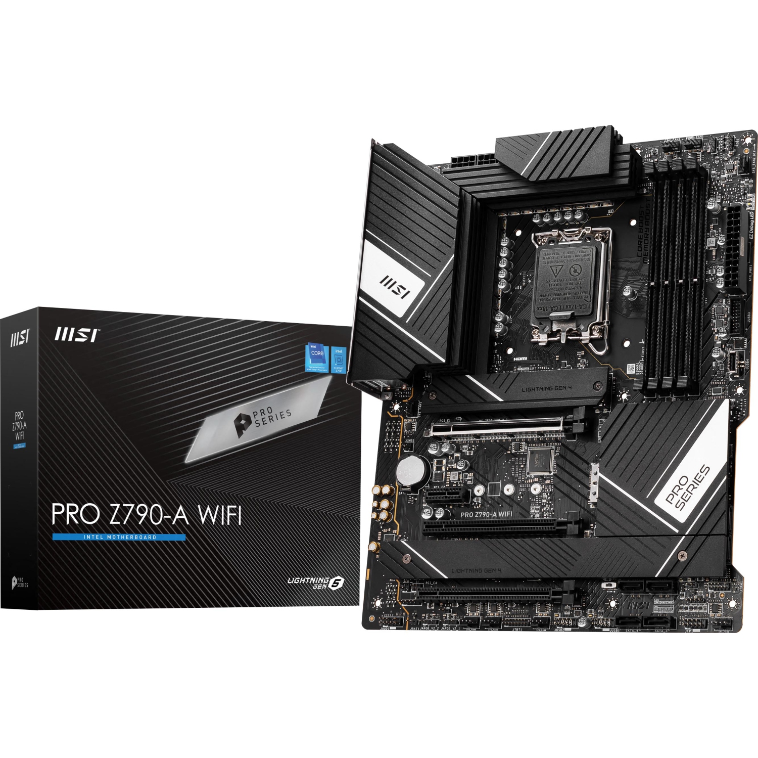 MSI PRO Z790-A WiFi ProSeries Motherboard (Supports 12th/13th Gen Intel CPU, LGA 1700, DDR5, PCIe 5.0, M.2, 2.5Gbps LAN, USB 3.2 Gen2, Wi-Fi 6E, ATX)