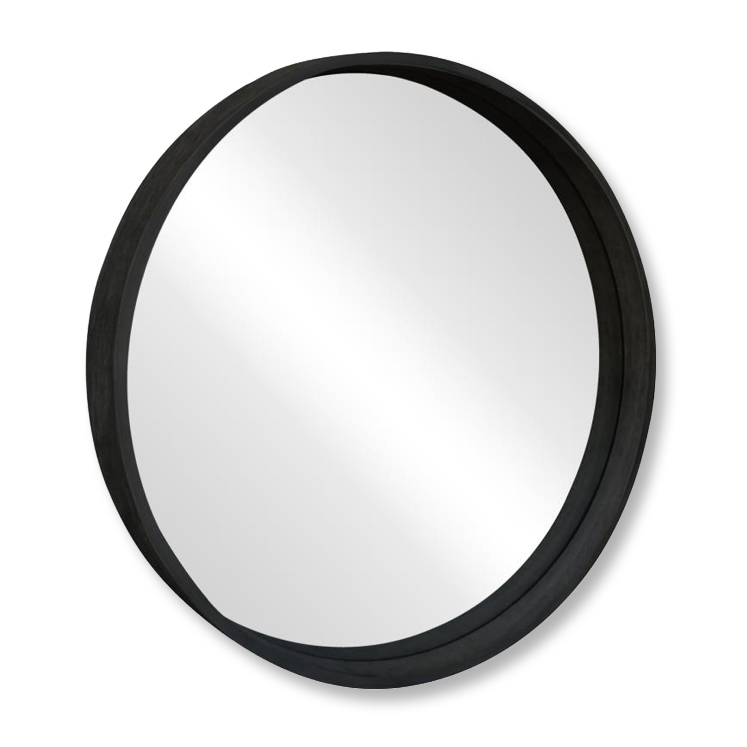 ITY International - Round Wall Mirror, 23.6" Diameter, Black Frame