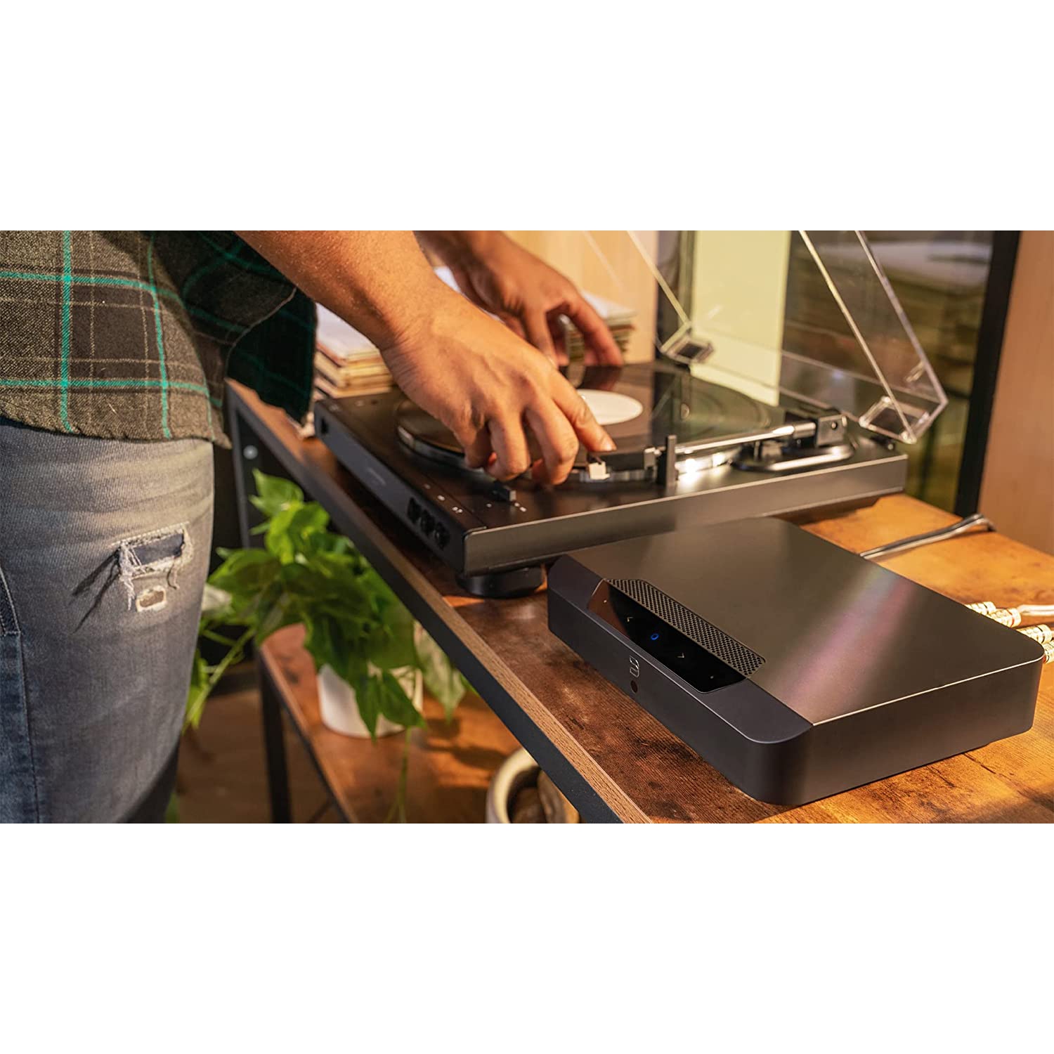 Bluesound POWERNODE EDGE Compact Wireless Multi-Room Hi-Res Music Streaming Amplifier - Black, Compatible with Alexa and Siri