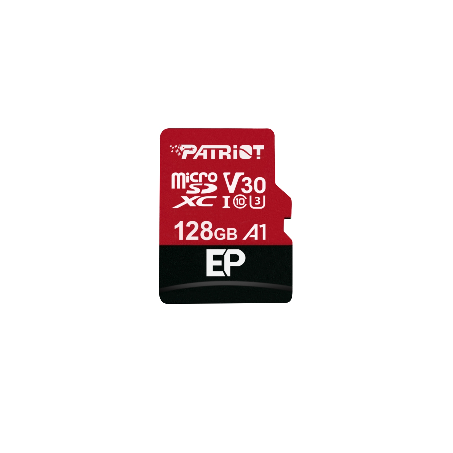 Patriot EP Series 128GB Micro SDXC V30 A1 UHS-I U3 4K UHD Memory Card - with SD Adapter - PEF128GEP31MCX