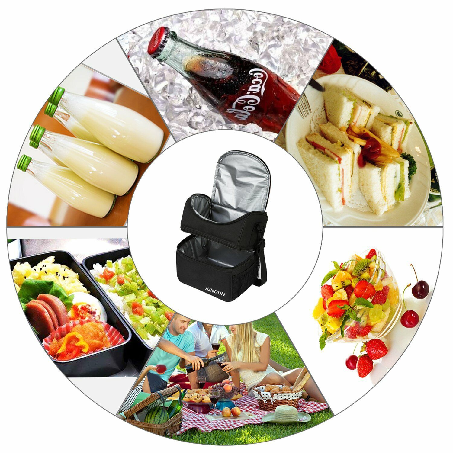 Leakproof Cooler Tote Bag Freezable Lunch Bag w/ Shoulder Strap for Women/Men