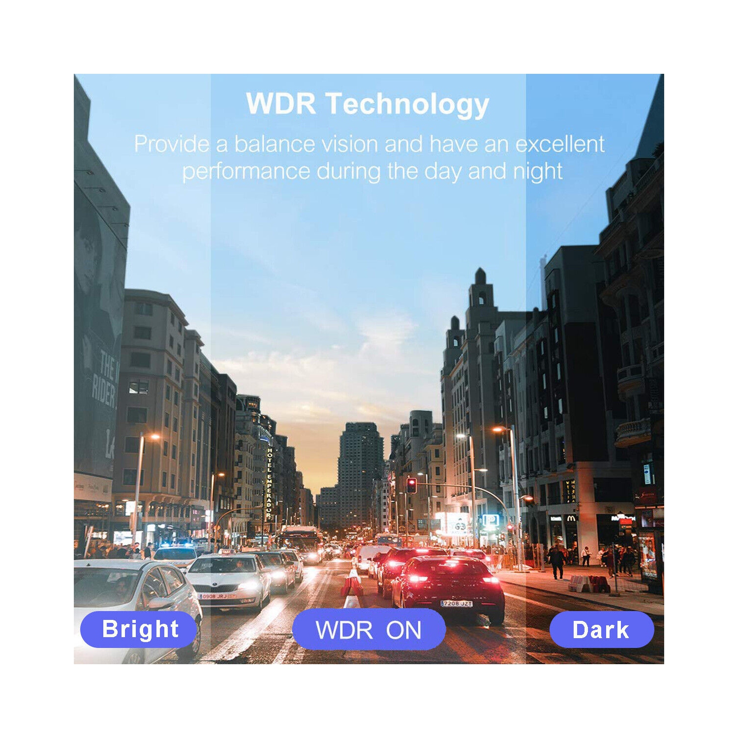 Caméra de tableau de bord double HD intégrale 1296P avec vision nocturne grand-angle 140° 4 po pour l’auto