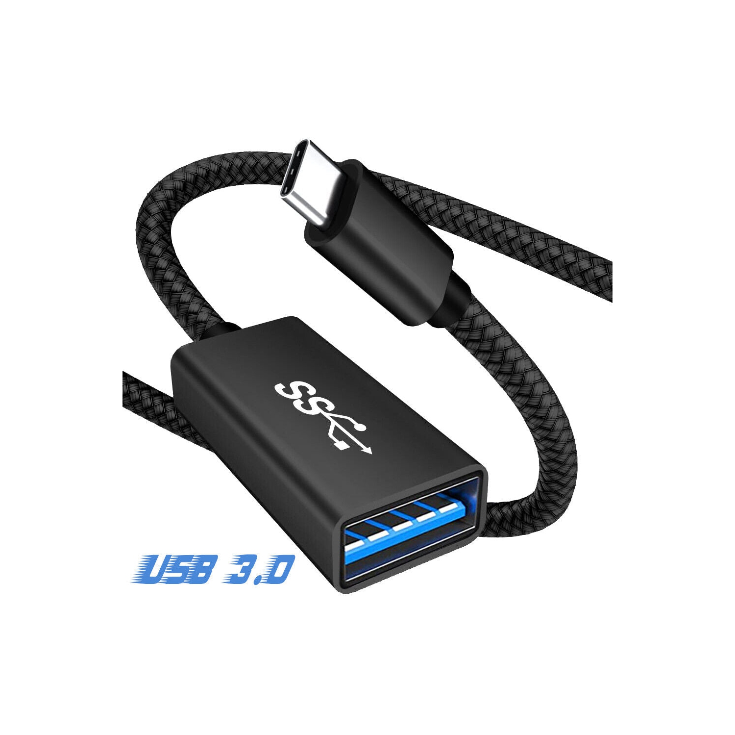 [Super haute vitesse 5 Gb/s] Câble USB-C à USB 3.0 OTG mâle-femelle, noir