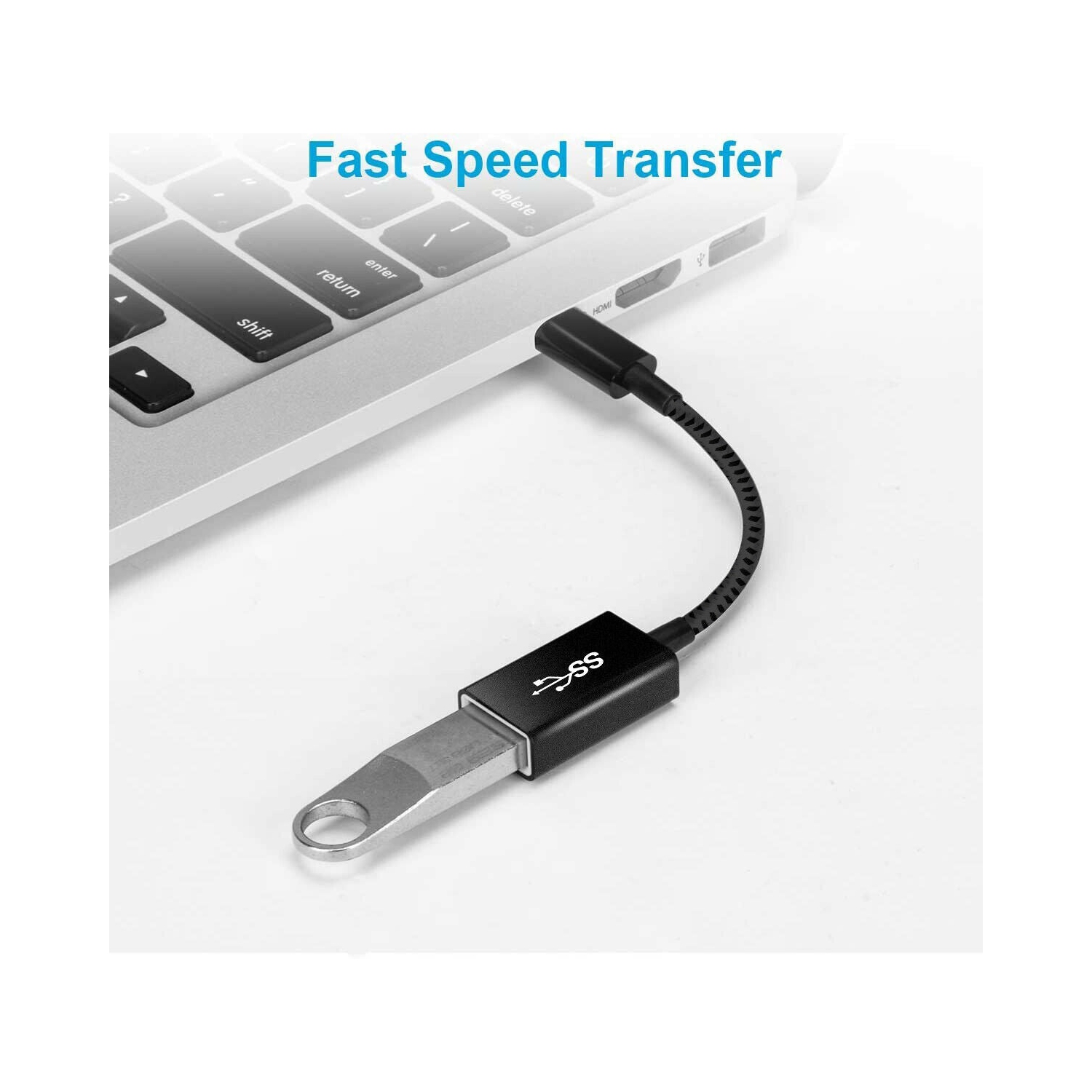 [Super haute vitesse 5 Gb/s] Câble USB-C à USB 3.0 OTG mâle-femelle, noir