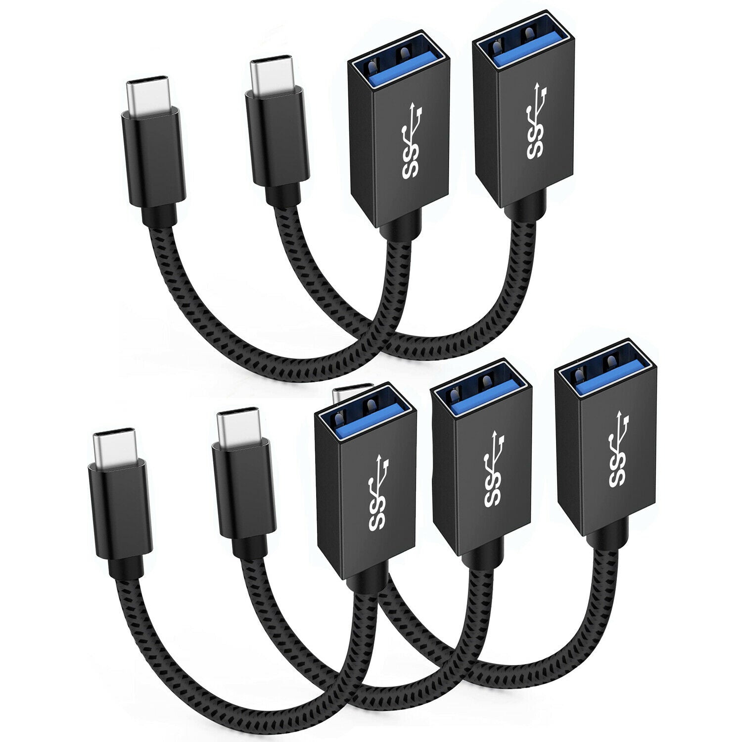[Super haute vitesse 5 Gb/s] Câble USB-C à USB 3.0 OTG mâle-femelle, noir
