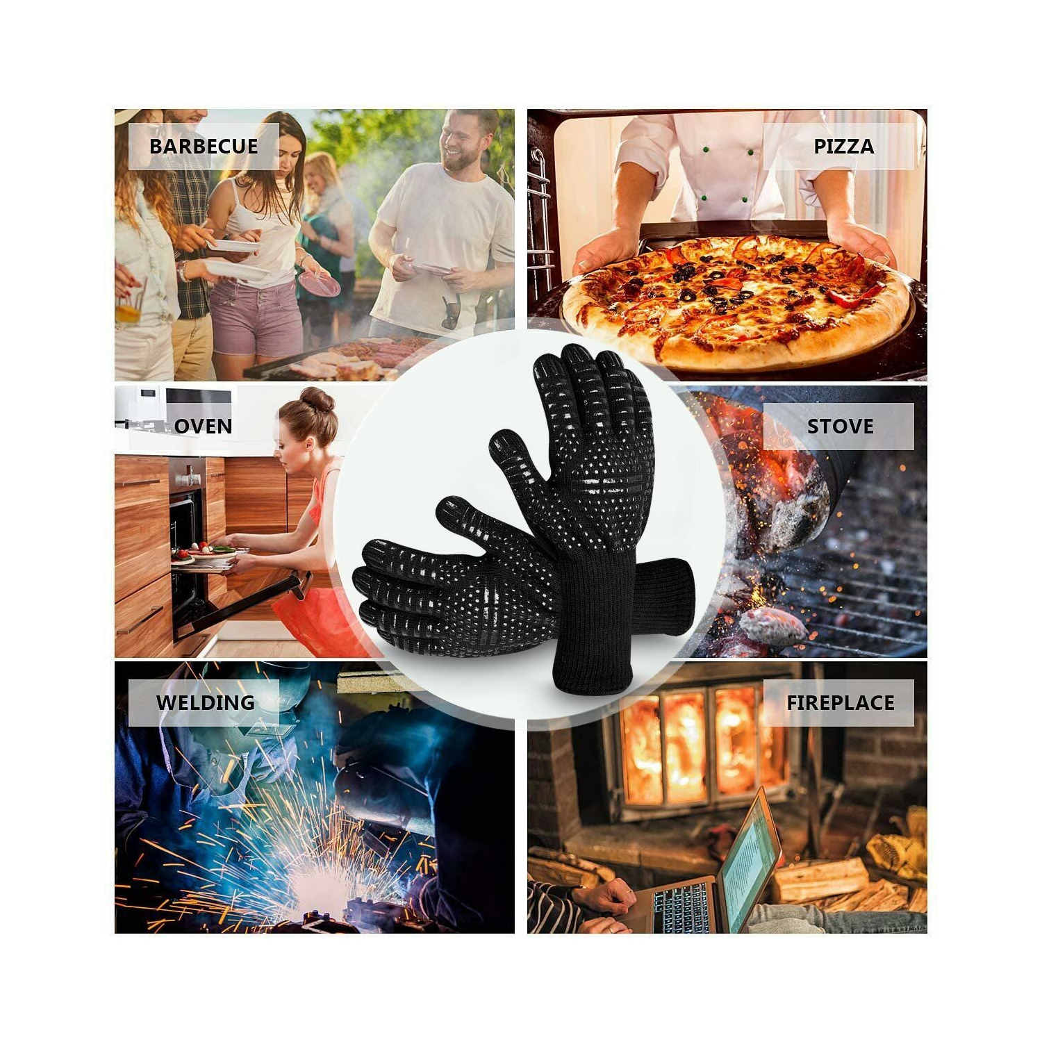 Gants de barbecue Extreme 1472 résistant à la chaleur, gants de four et tapis de cuisson, rouge antiadhésif