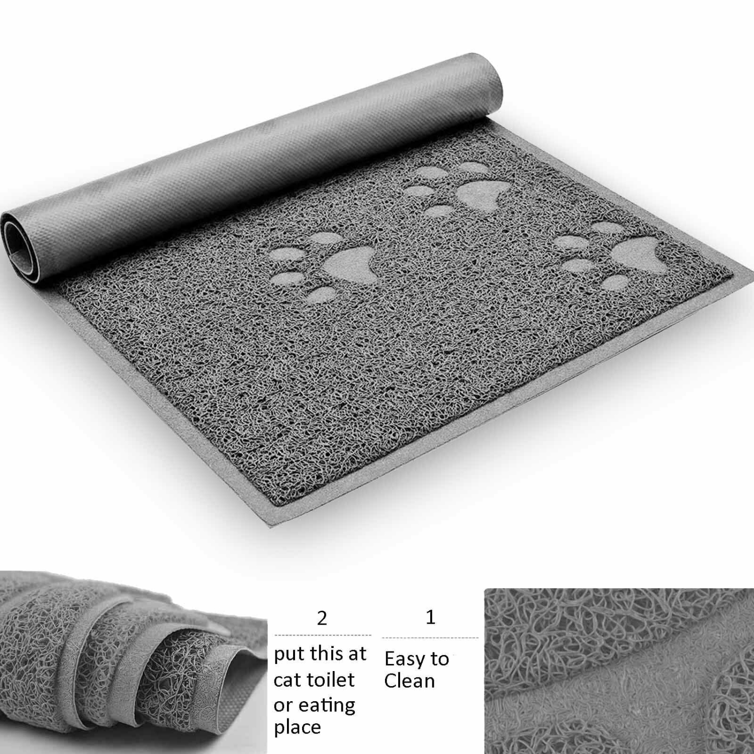 Tapis d’alimentation étanche absorbant en silicone pour animaux de compagnie, 12 x 16 po