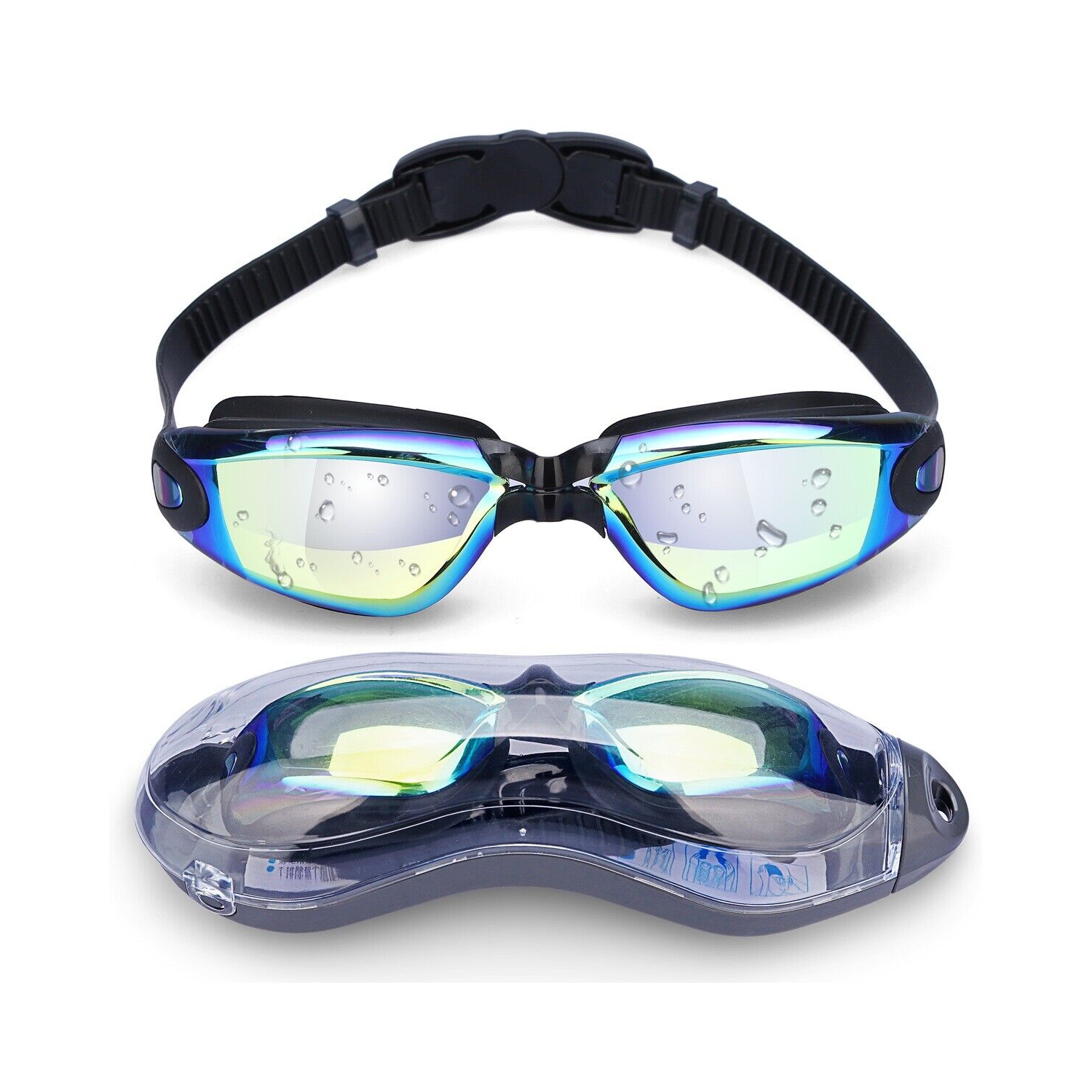 Sac de sport pour femmes avec ensemble de natation - complets et bonnet et lunettes de natation enduites de polyuréthane