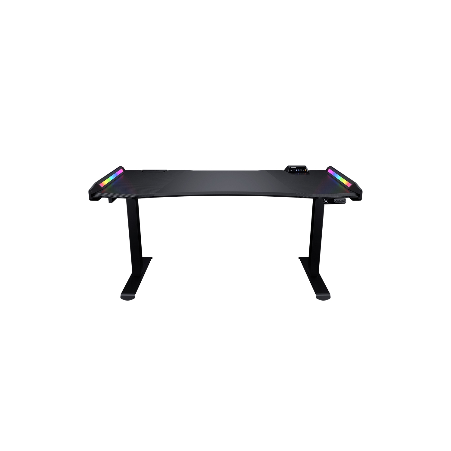 Cougar E-MARS – Bureau de jeu électrique 59&nbsp;pouces, fibre de carbone, effets lumineux RVBA recto verso et boîte de commande E/S USB et prise