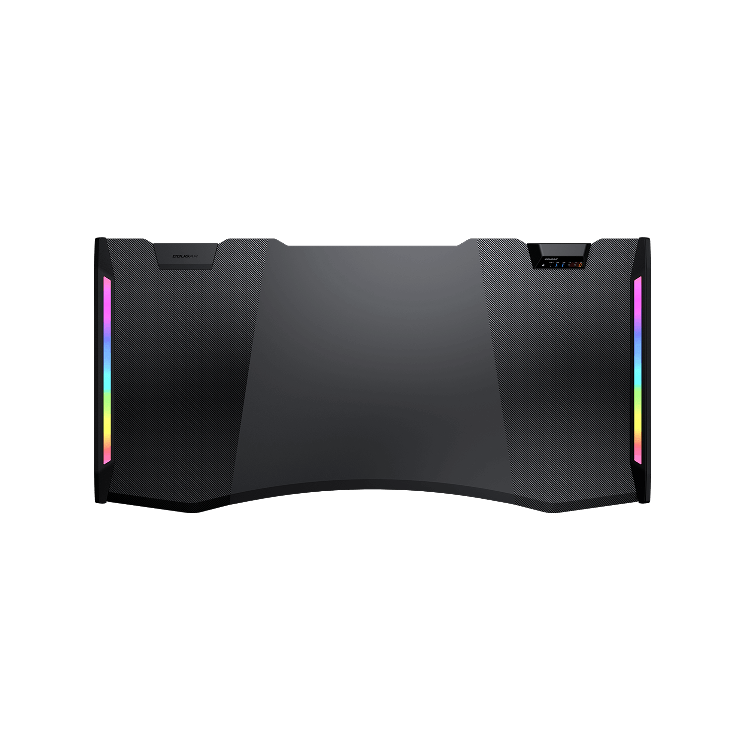 Cougar E-MARS – Bureau de jeu électrique 59&nbsp;pouces, fibre de carbone, effets lumineux RVBA recto verso et boîte de commande E/S USB et prise