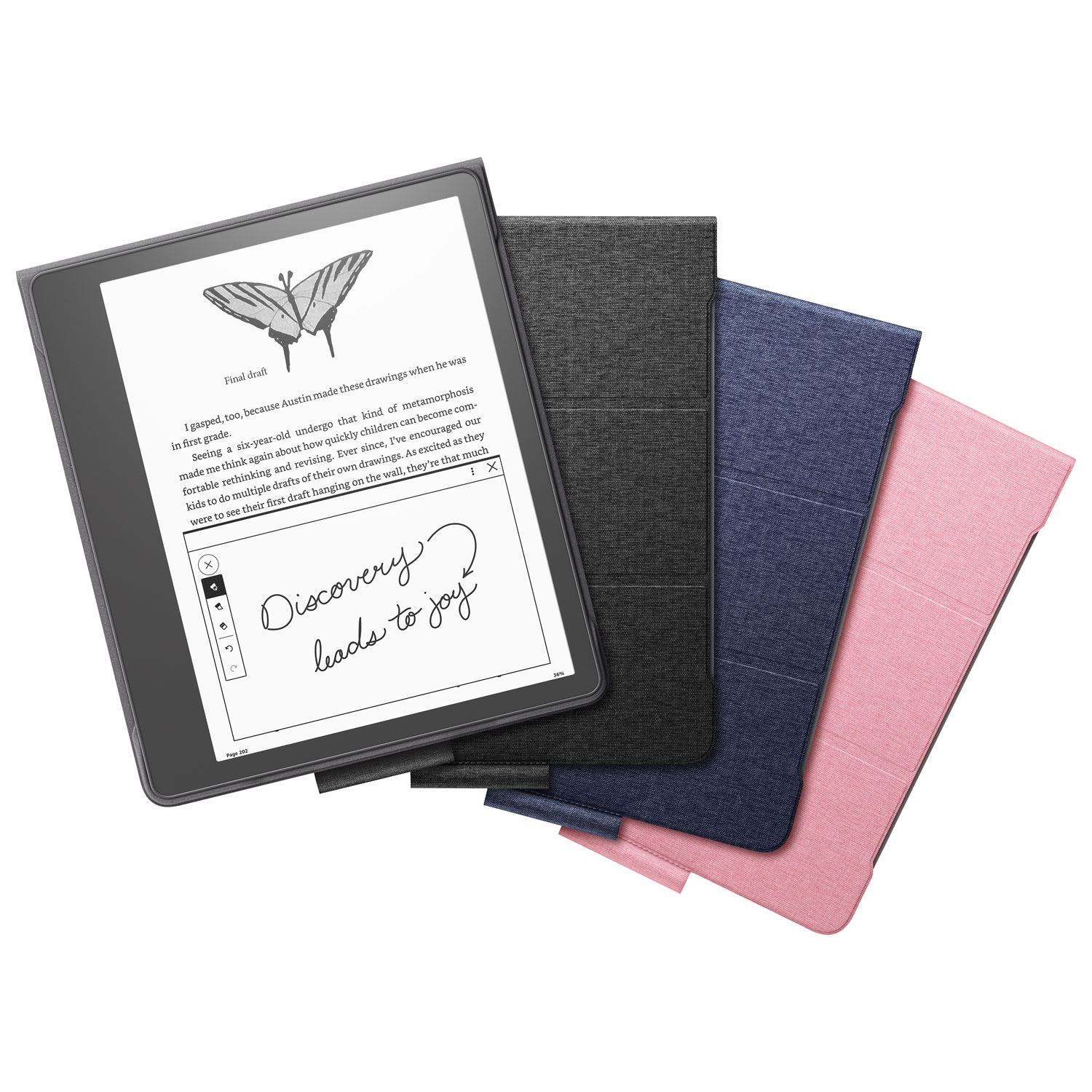 Amazon Kindle Scribe Fabric Folio Cover with Magnetic Attachment - Rose
