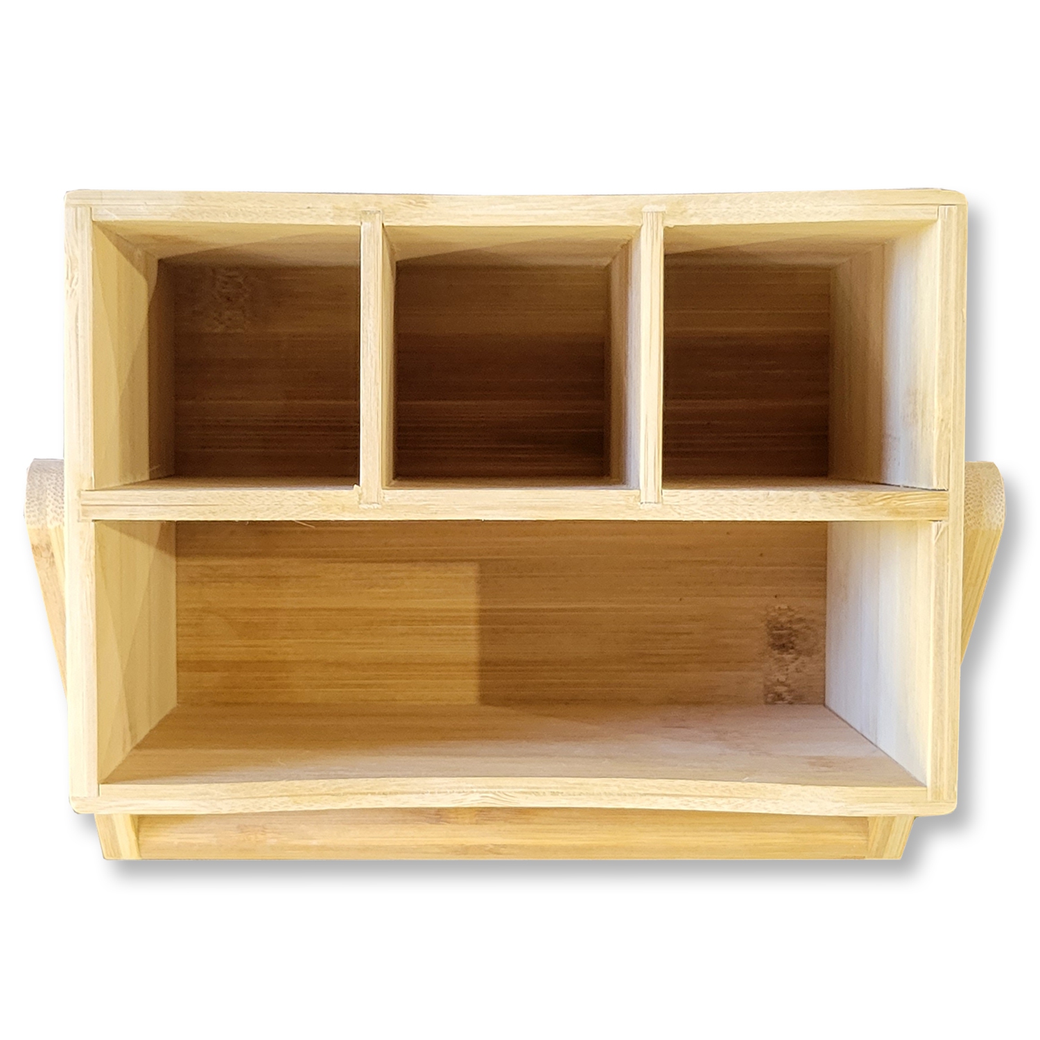 ITY International - Porte-Ustensiles et Serviettes de Table , 8" x 5.5" x 4.75", Fabriqué en Bambou