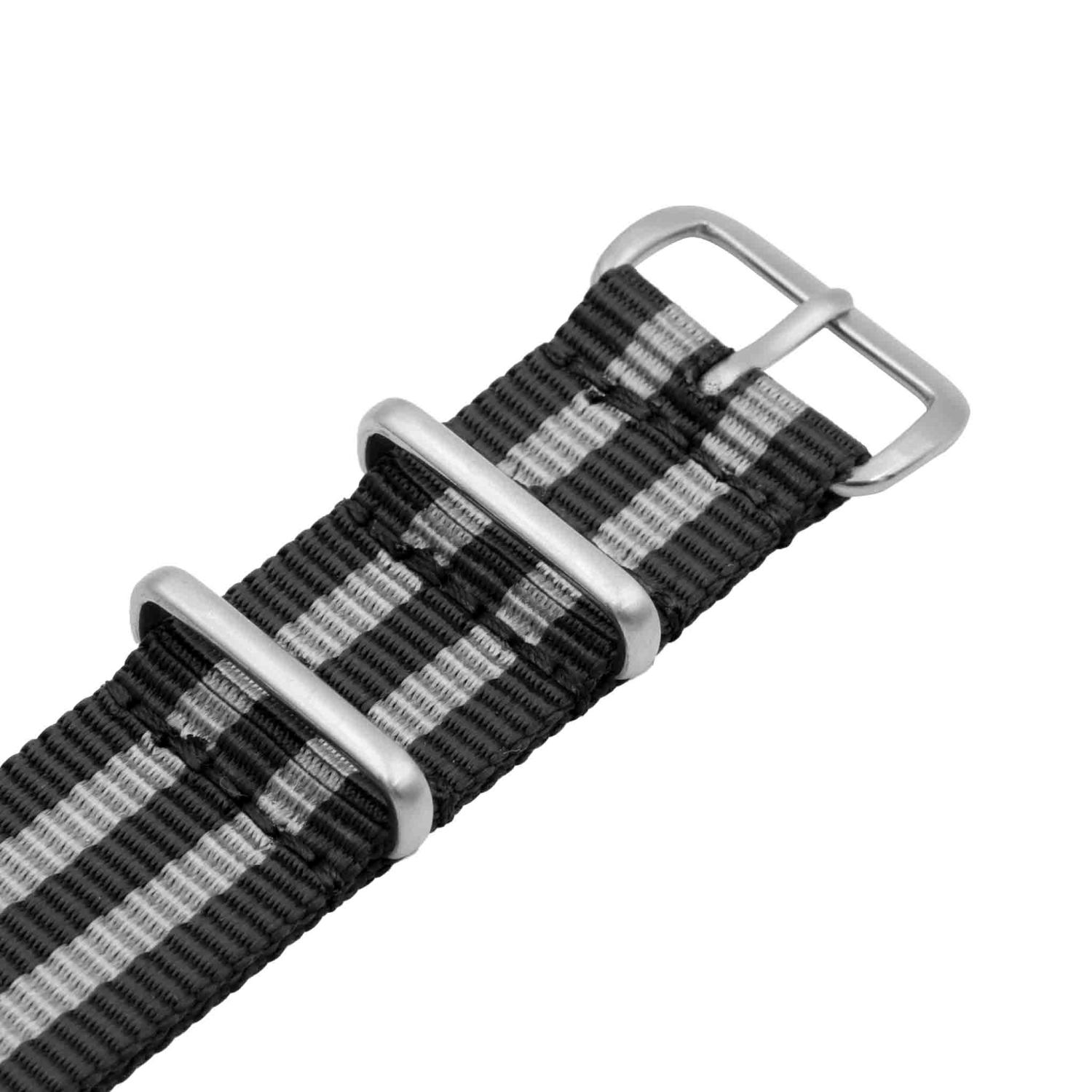 Band & Bezel Original NATO Watch Strap - 18mm - Striped Grey