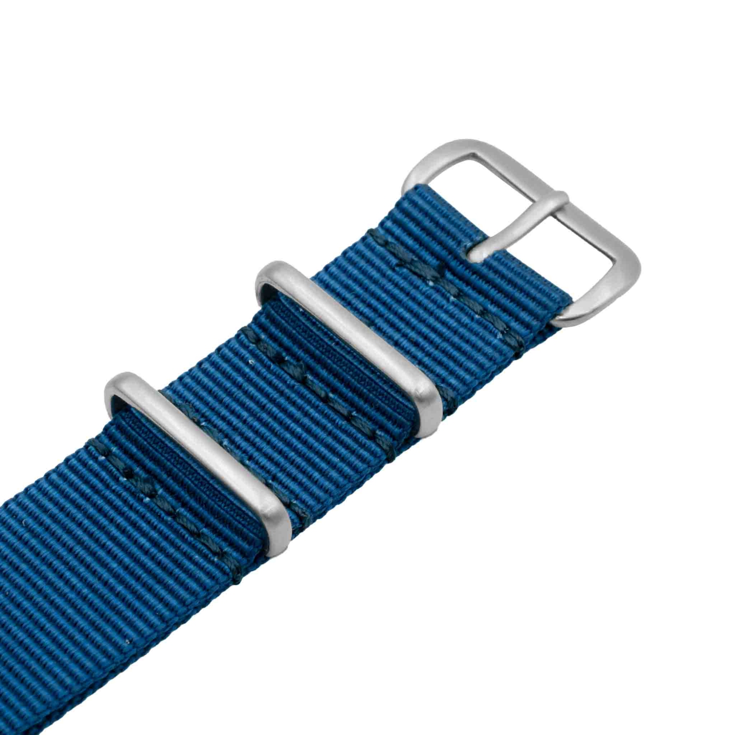 Bracelet et lunette de montre NATO originale - 18 mm - Bleu intense