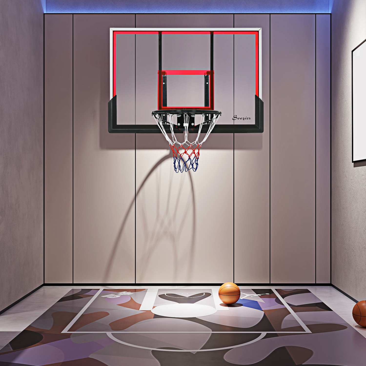 Panier de basket-ball mural de 43 po pour intérieur/extérieur par Soozier  A61-030