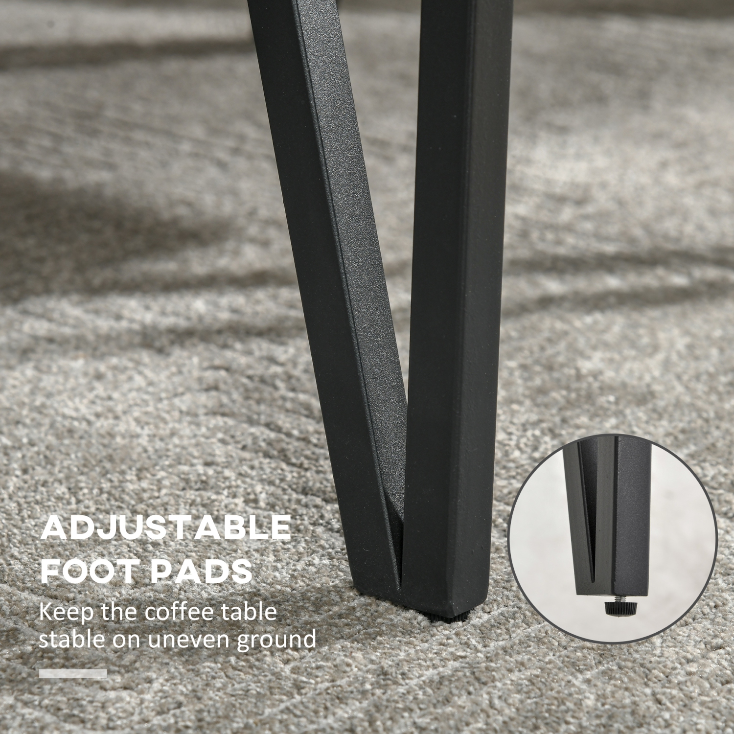 HOMCOM Rustic Coffee Table, Rectangle Nature Central Table with Steel Hairpin Legs for Living Room