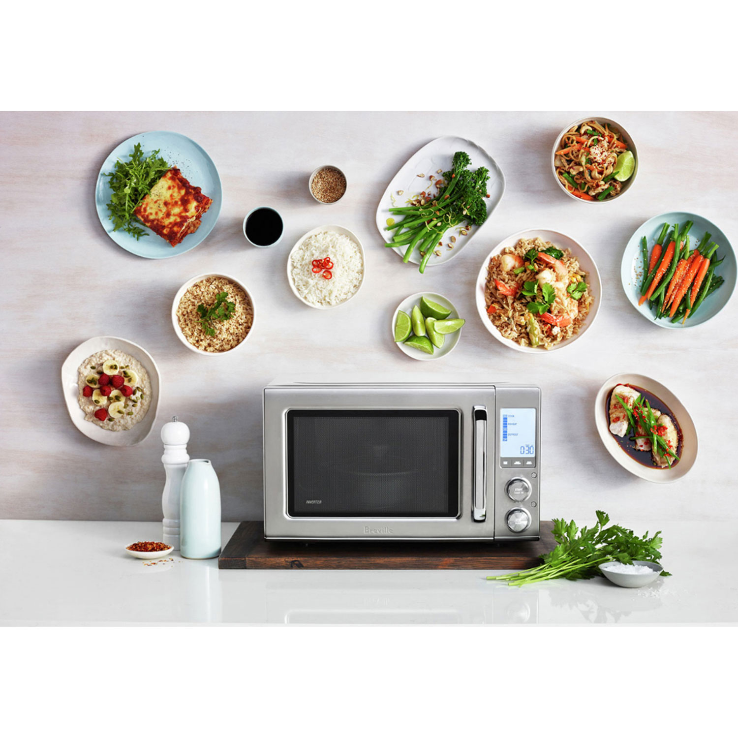 Refurbished - Breville Smooth Wave Soft Close 1.2 Cu. Ft. Microwave (RM-BMO850BSS1BCA1) - Brushed Stainless Steel - Remanufactured by Breville
