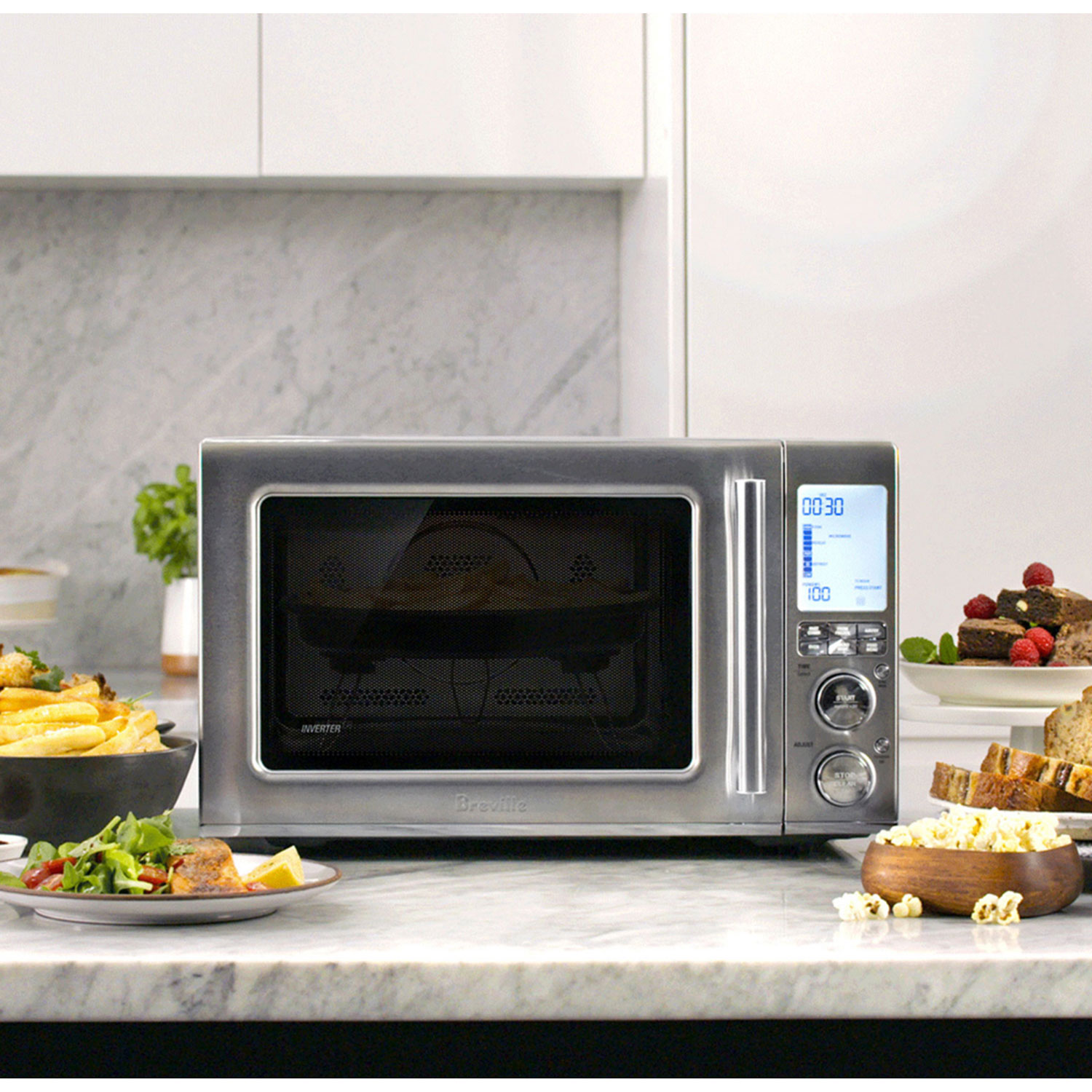 Refurbished - Breville Combi Wave 3-in-1 Convection Microwave w/ Air Fryer - 1.1 Cu. Ft. - Remanufactured by Breville