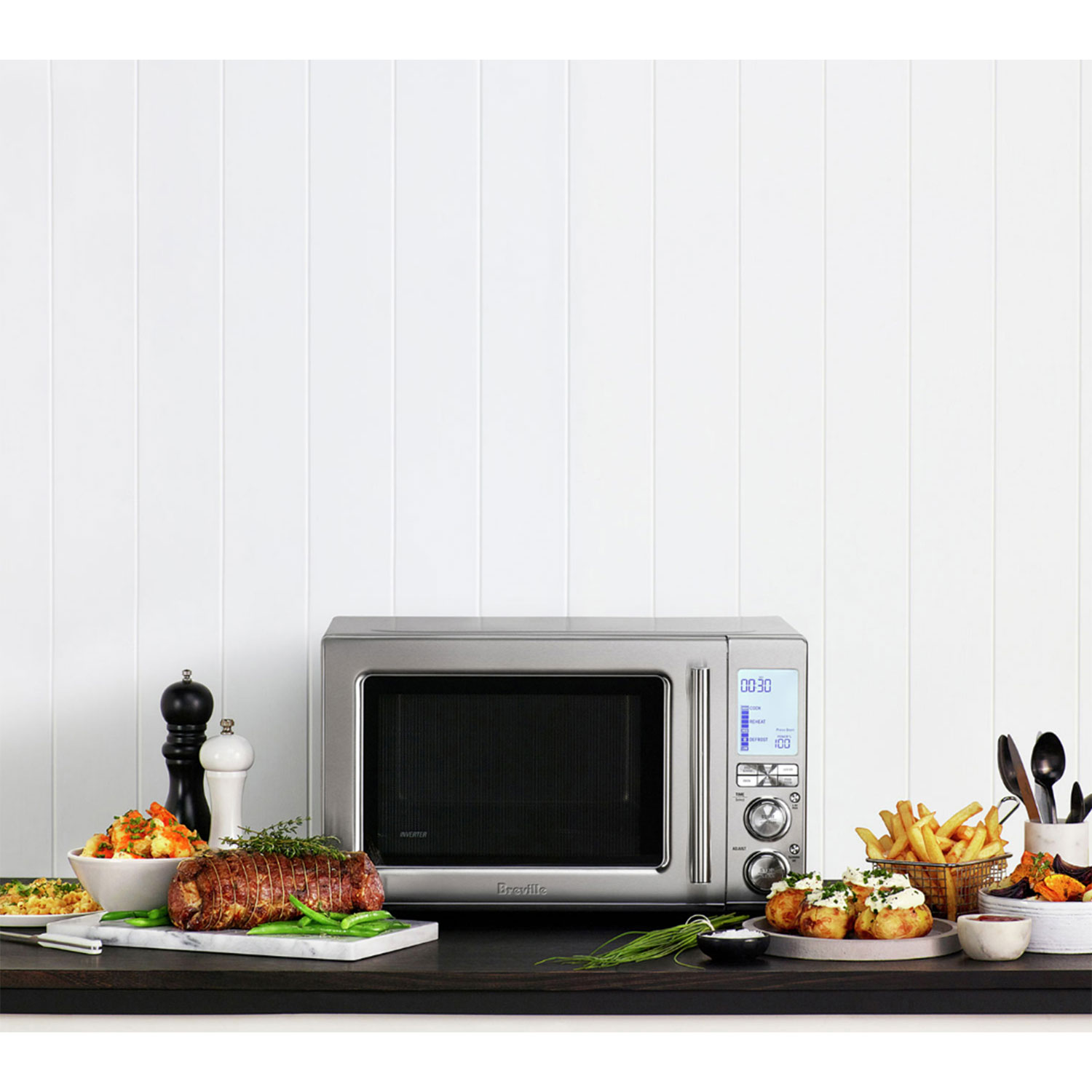 Refurbished - Breville Combi Wave 3-in-1 Convection Microwave w/ Air Fryer - 1.1 Cu. Ft. - Remanufactured by Breville