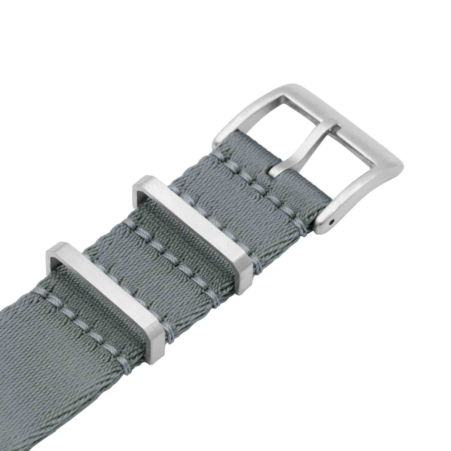 Bracelet et lunette à ceinture de sécurité NATO - 22 mm - Gris métallique