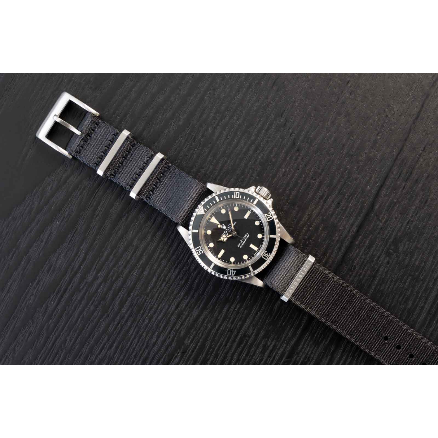 Bracelet et lunette à ceinture de sécurité NATO - 22 mm - Noir