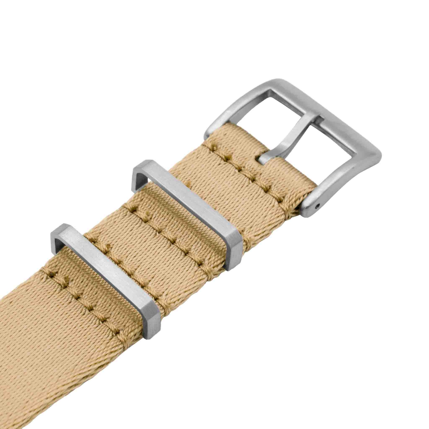 Bracelet et lunette en cuir avec ceinture de sécurité NATO - 22 mm - grès