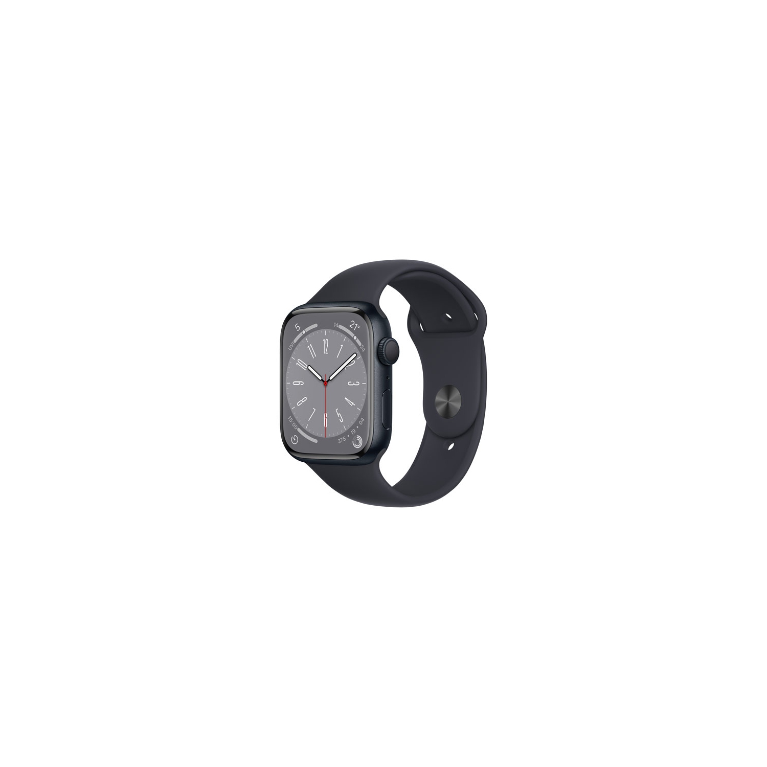 Refurbished (Excellent) - Apple Watch Series 8 (GPS) 45mm Midnight Aluminum Case with Midnight Sport Band - Medium / Large