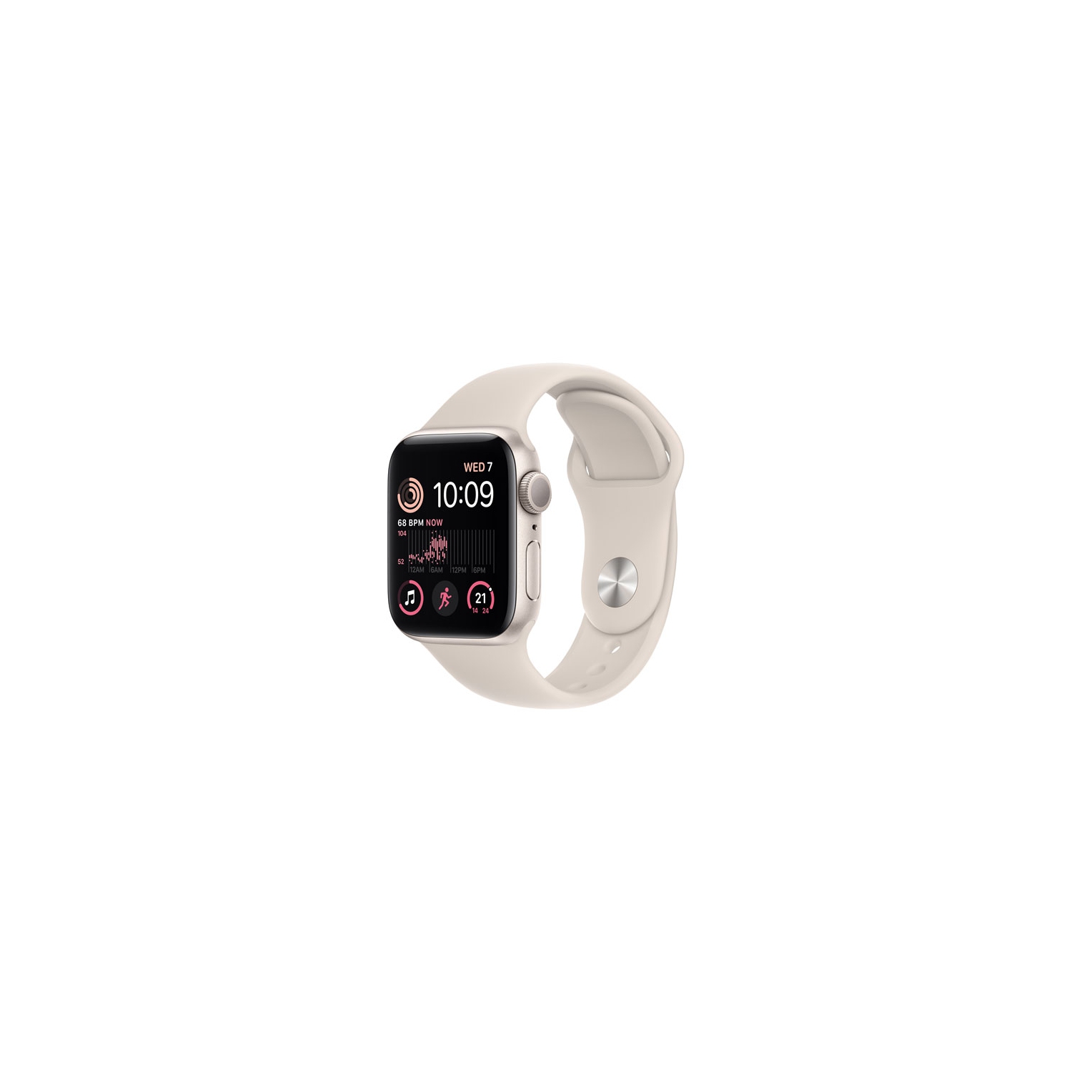 Refurbished (Fair) - Apple Watch SE (GPS) 40mm Starlight Aluminum Case with Starlight Sport Band (2022)