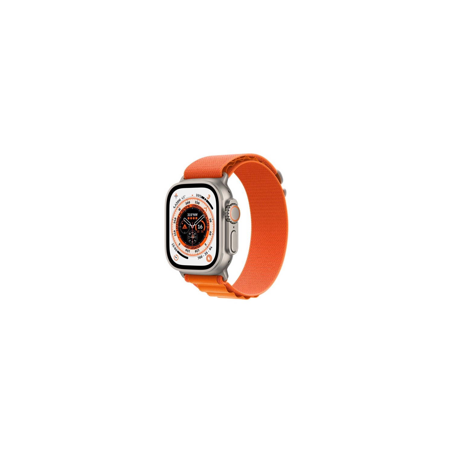Refurbished - Apple Watch Ultra (GPS + Cellular) 49mm Titanium Case with Orange Alpine Loop - Medium