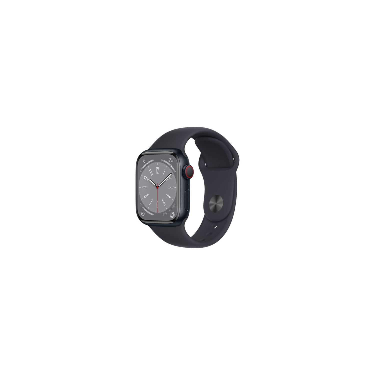 Refurbished - Apple Watch Series 8 (GPS) 41mm Midnight Aluminum Case with Midnight Sport Band - Small / Medium