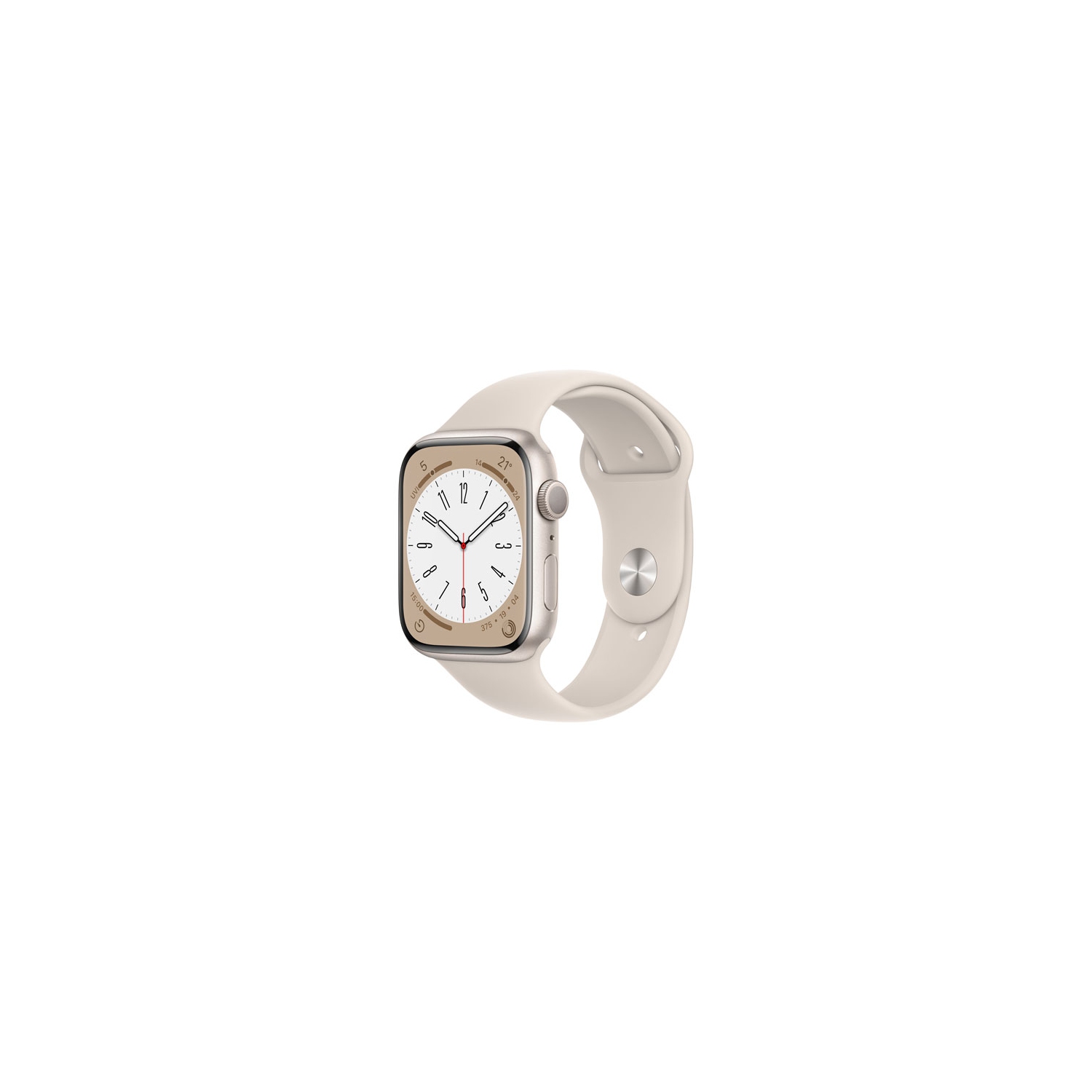Refurbished (Good) - Apple Watch Series 8 (GPS) 45mm Starlight Aluminum Case with Starlight Sport Band - Medium / Large