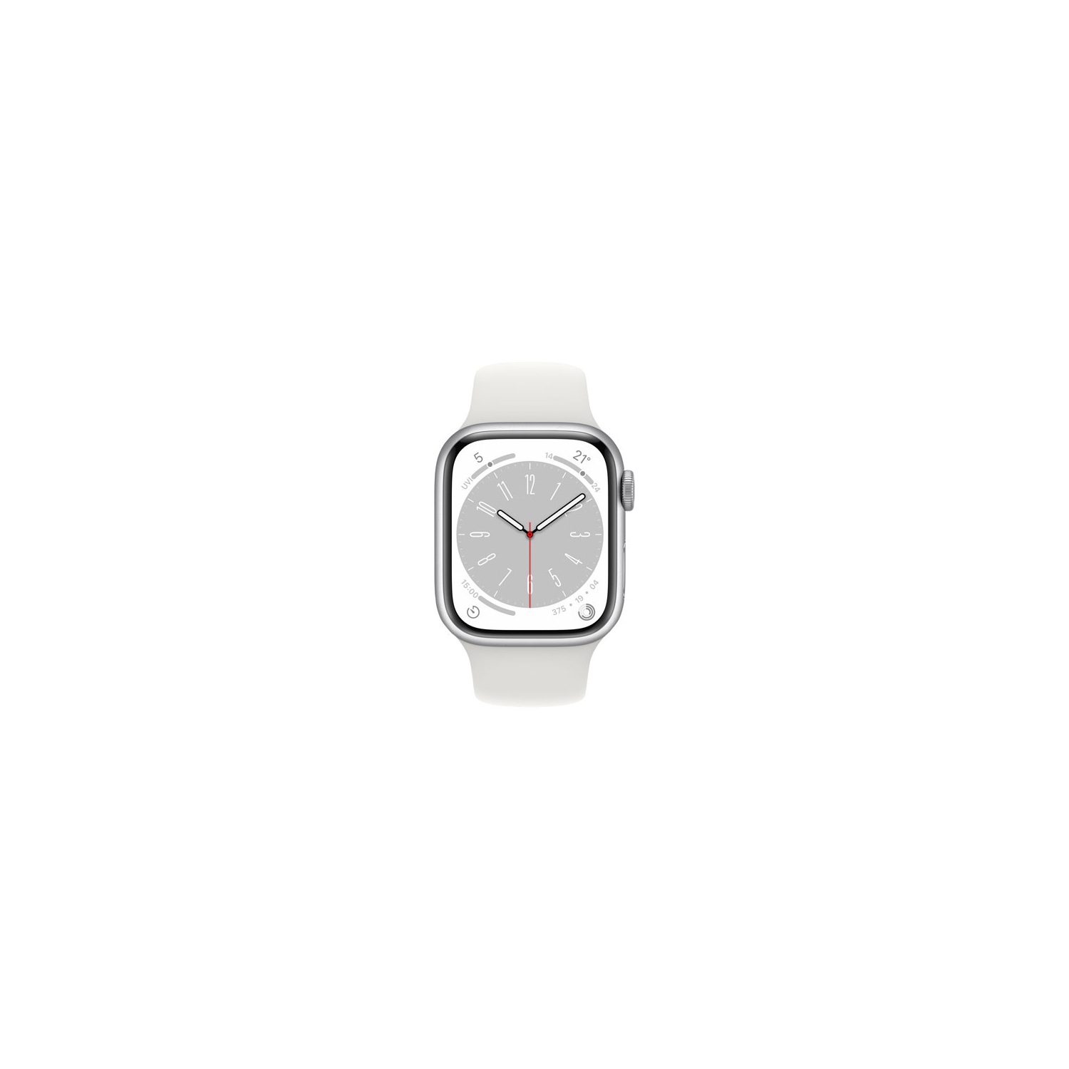 Refurbished - Apple Watch Series 8 (GPS) 41mm Silver Aluminum Case with White Sport Band - Small / Medium