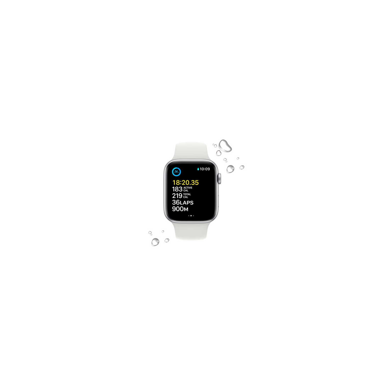 Refurbished - Apple Watch SE (GPS) 44mm Silver Aluminum Case with White Sport Band (2022)
