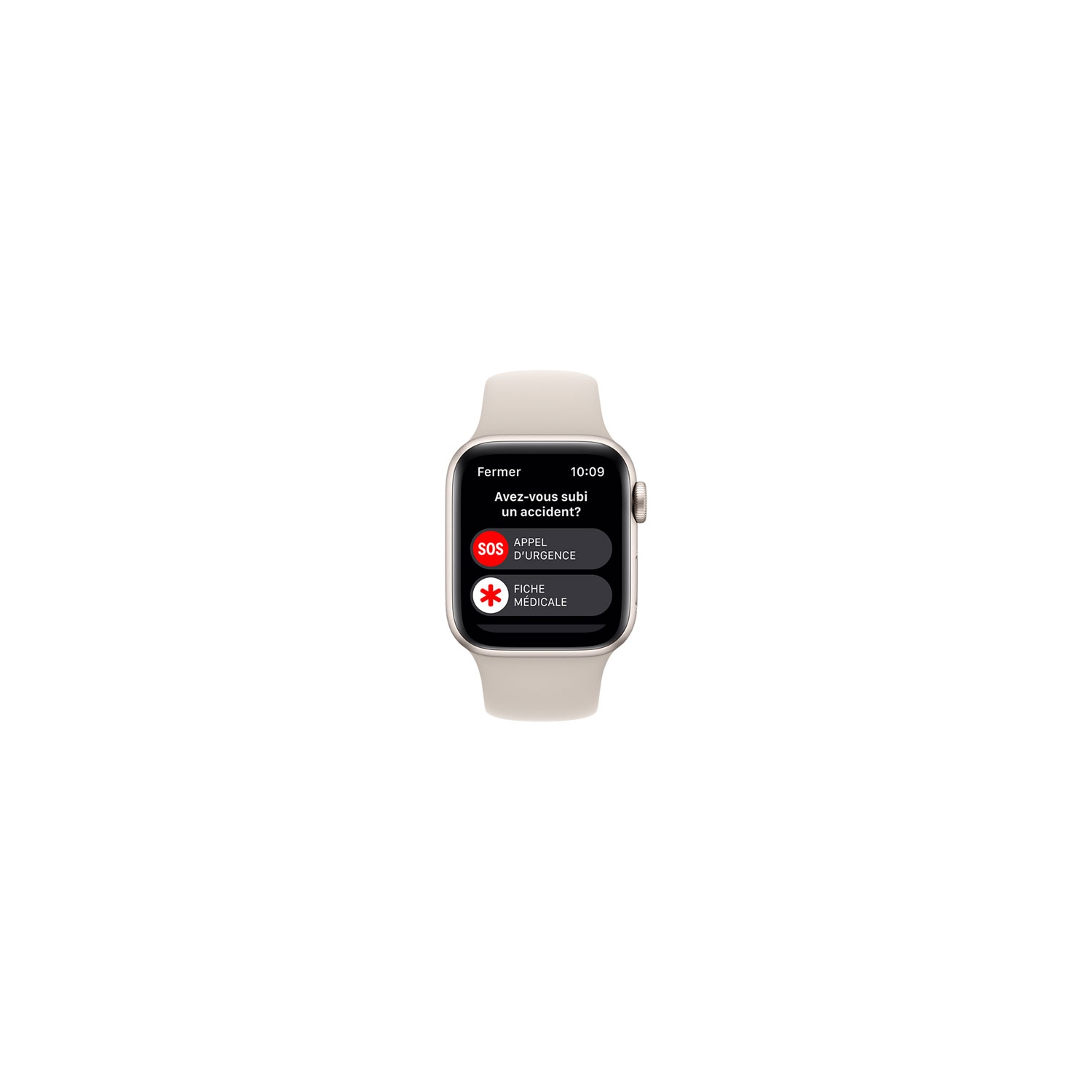 Boîte ouverte - Apple Watch se 40 mm boîtier en aluminium Starlight et bracelet sport Starlight (2022)
