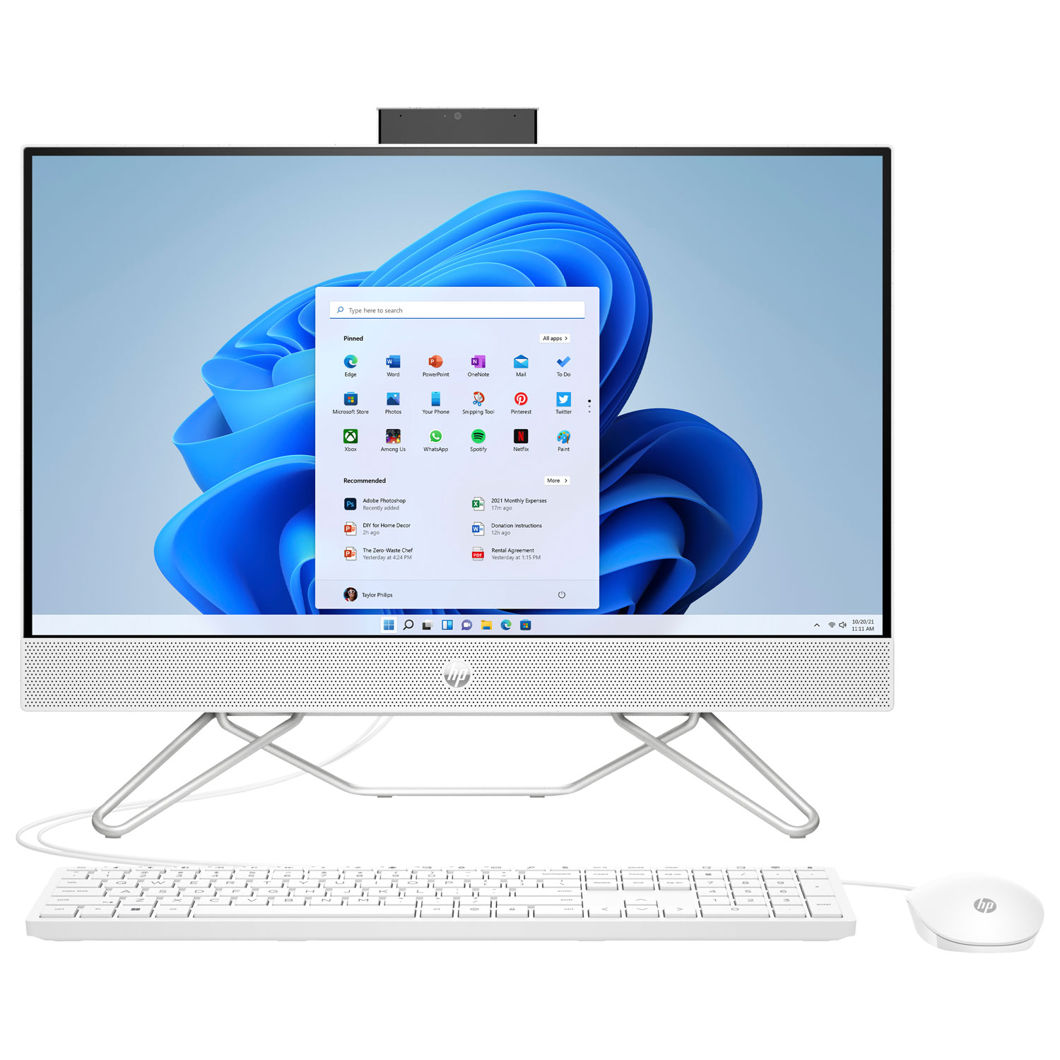 HP 23.8" All-in-One PC - White (AMD Ryzen 5 5500U/512GB SSD/8GB RAM/Windows 11)