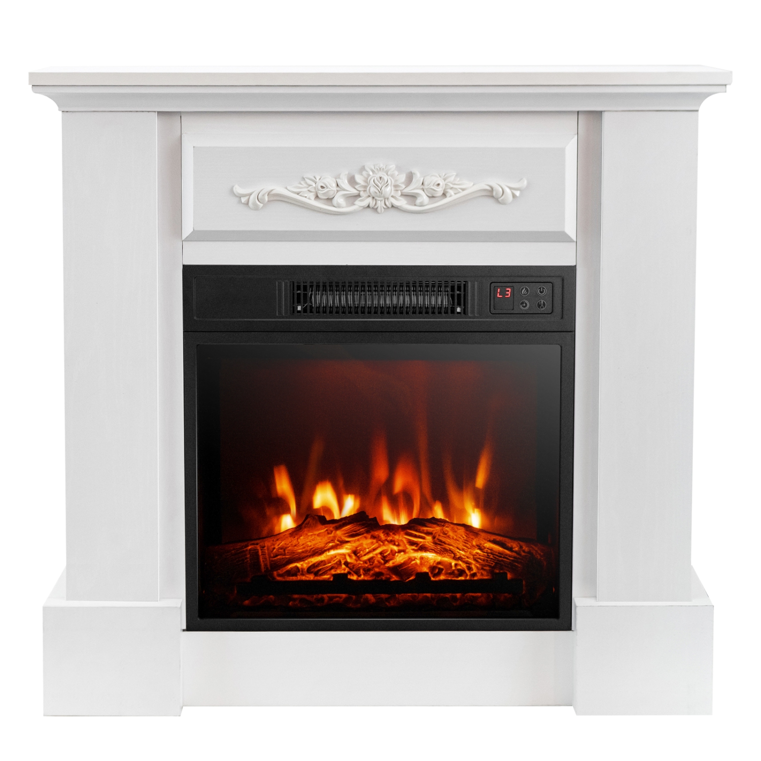 Costway 32" Electric Fireplace Mantel TV Stand Space Heater w/Remote Control 1400W