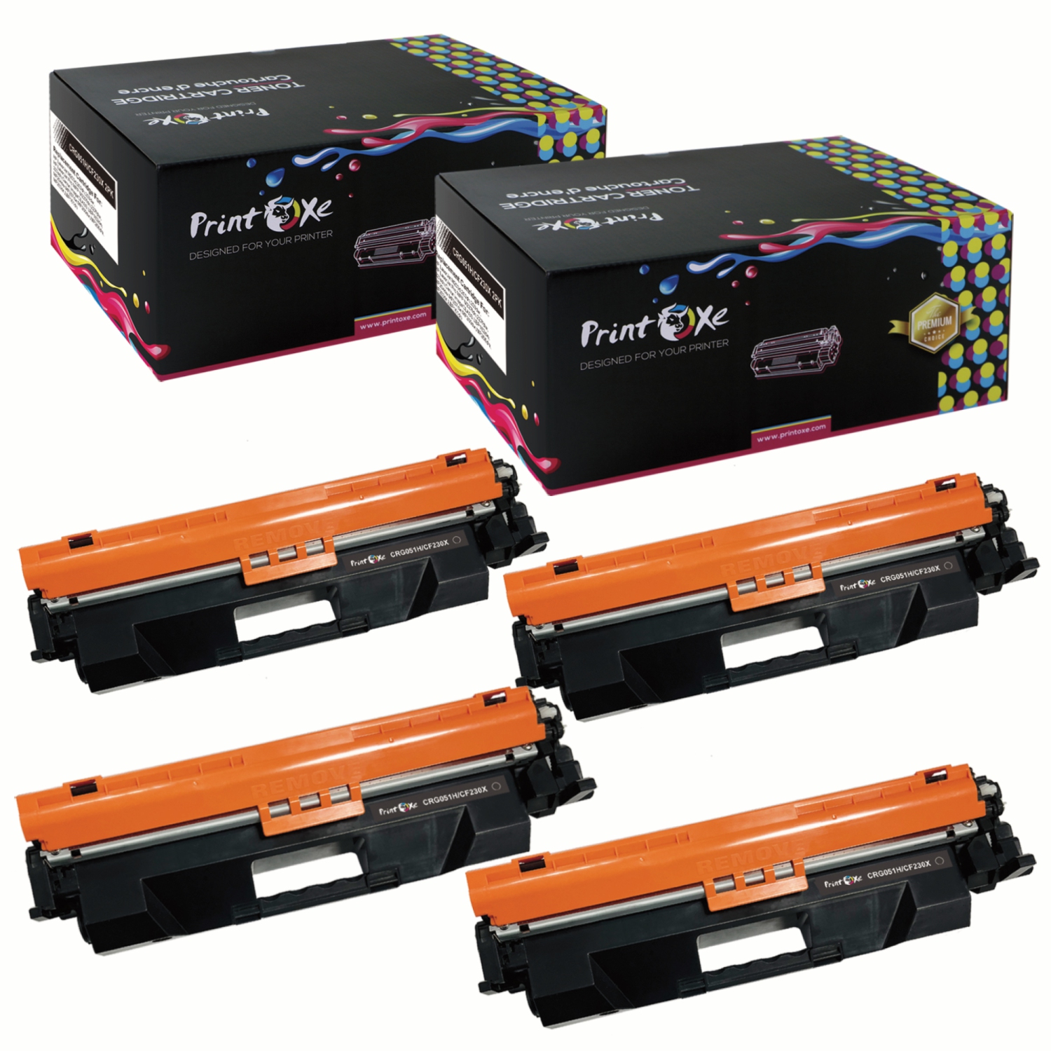 PRINTOXE® CRG 051H / CF230X compatible avec HP & Canon - 4 cartouches de toner pour LaserJet M203 MFP série M227 et ImageClass MF263 MF264 MF267