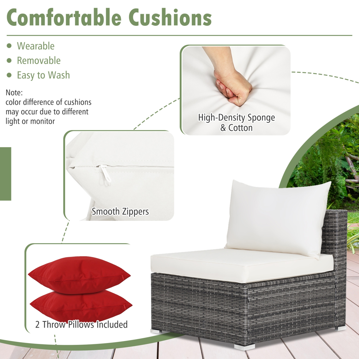 Gymax 7PCS Patio Rattan Sectional Sofa Set Outdoor Furniture Set w/ Cushions