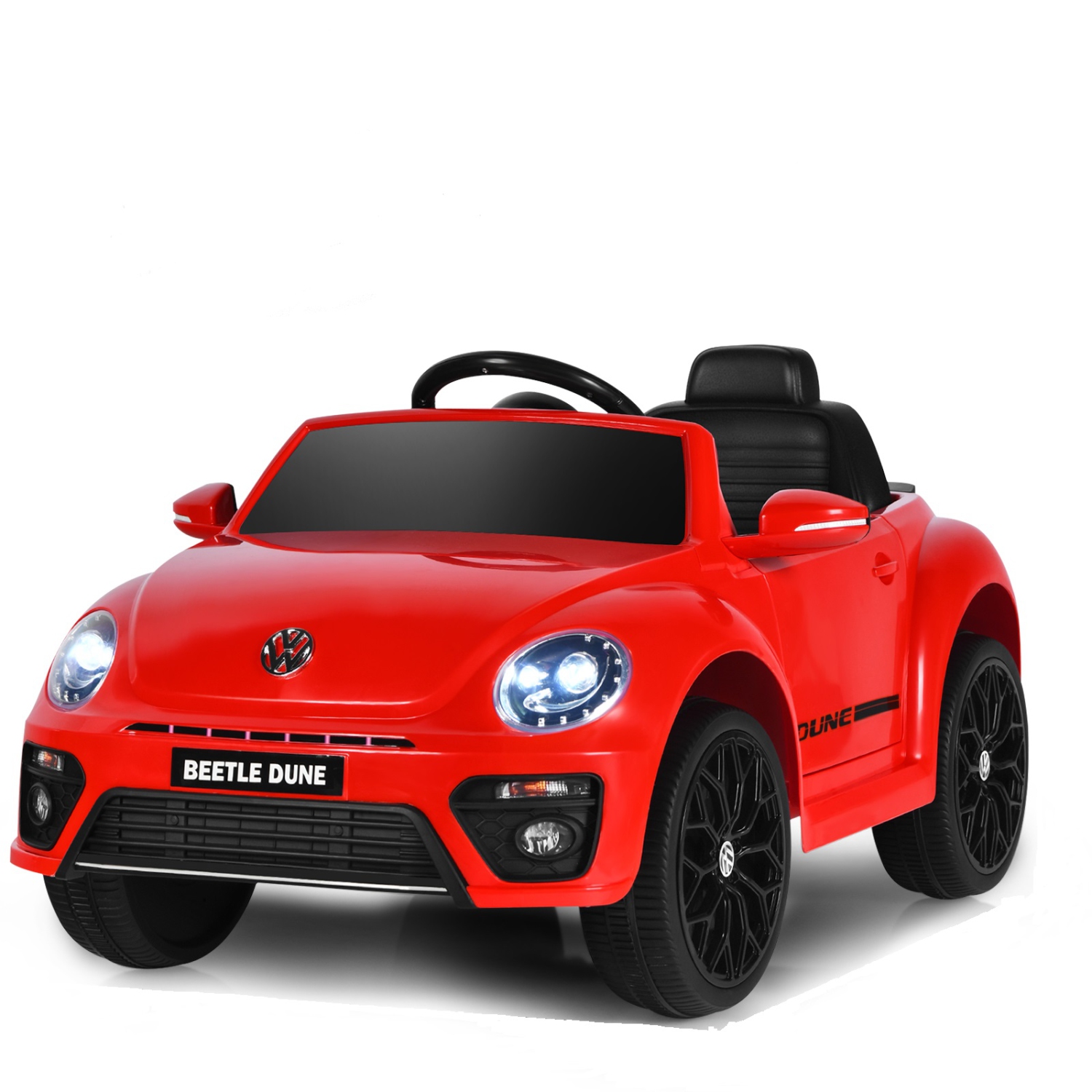 Topbuy 12 Toddler Ride On Car Volkswagen Beetle Kids Electric Toy w/Remote Control White/Pink/Red