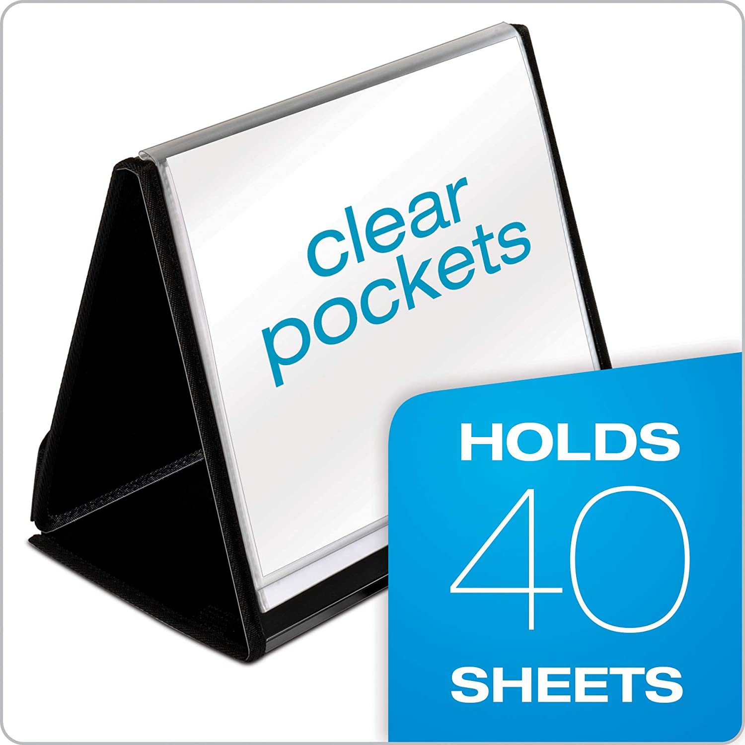 By TOPS Products – Livre de présentation horizontal pour chevalet, format de feuille de 8.5 x 11 po, capacité de 40 pages, noir