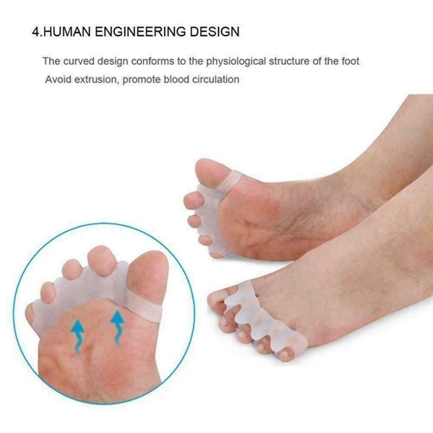 Soulagement de la douleur Pied Gel Séparateur d'orteils Corriger et aligner Silicone de qualité médicale