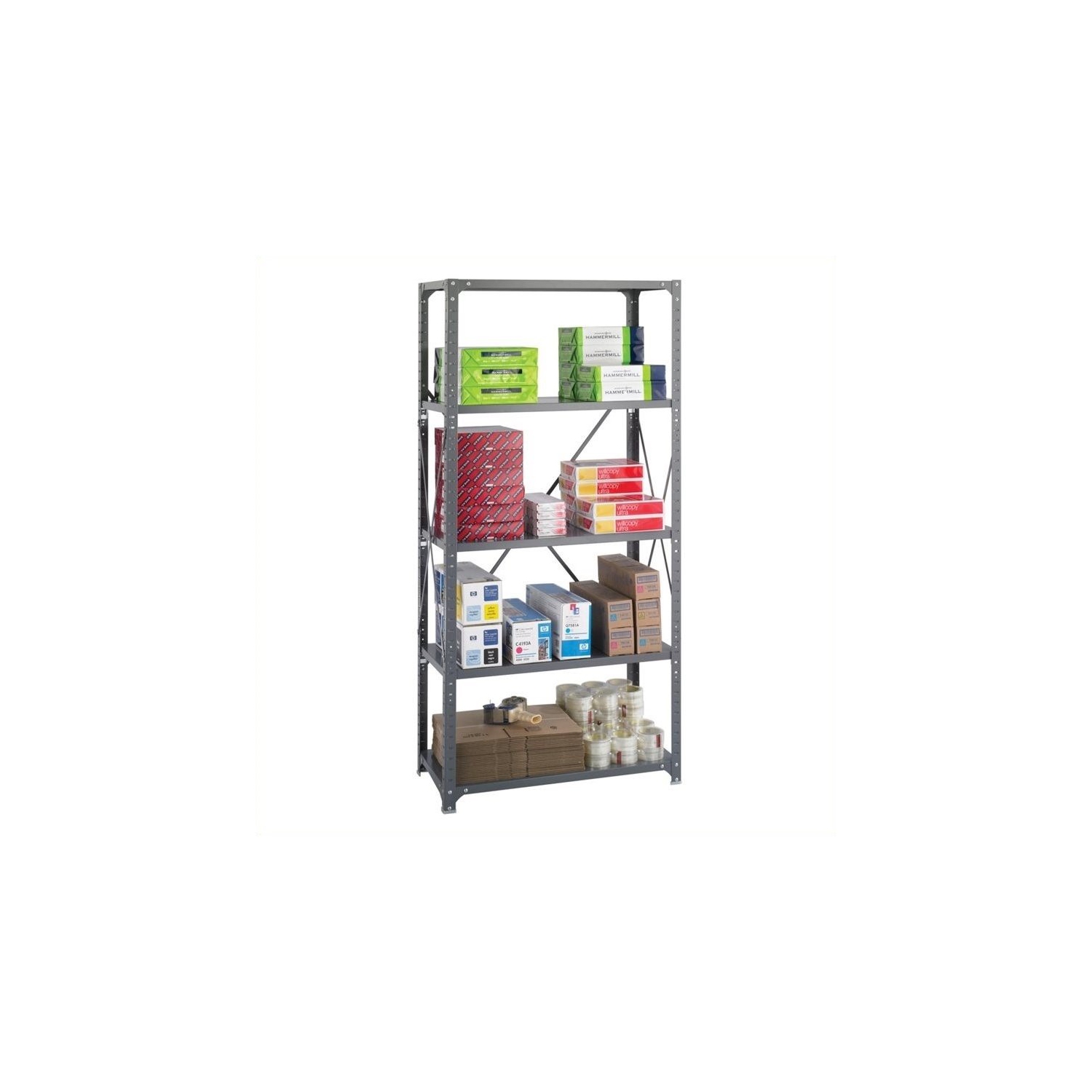 Pemberly Row 36 x 18 Commercial 5 Shelf Kit in Dark Grey Finish